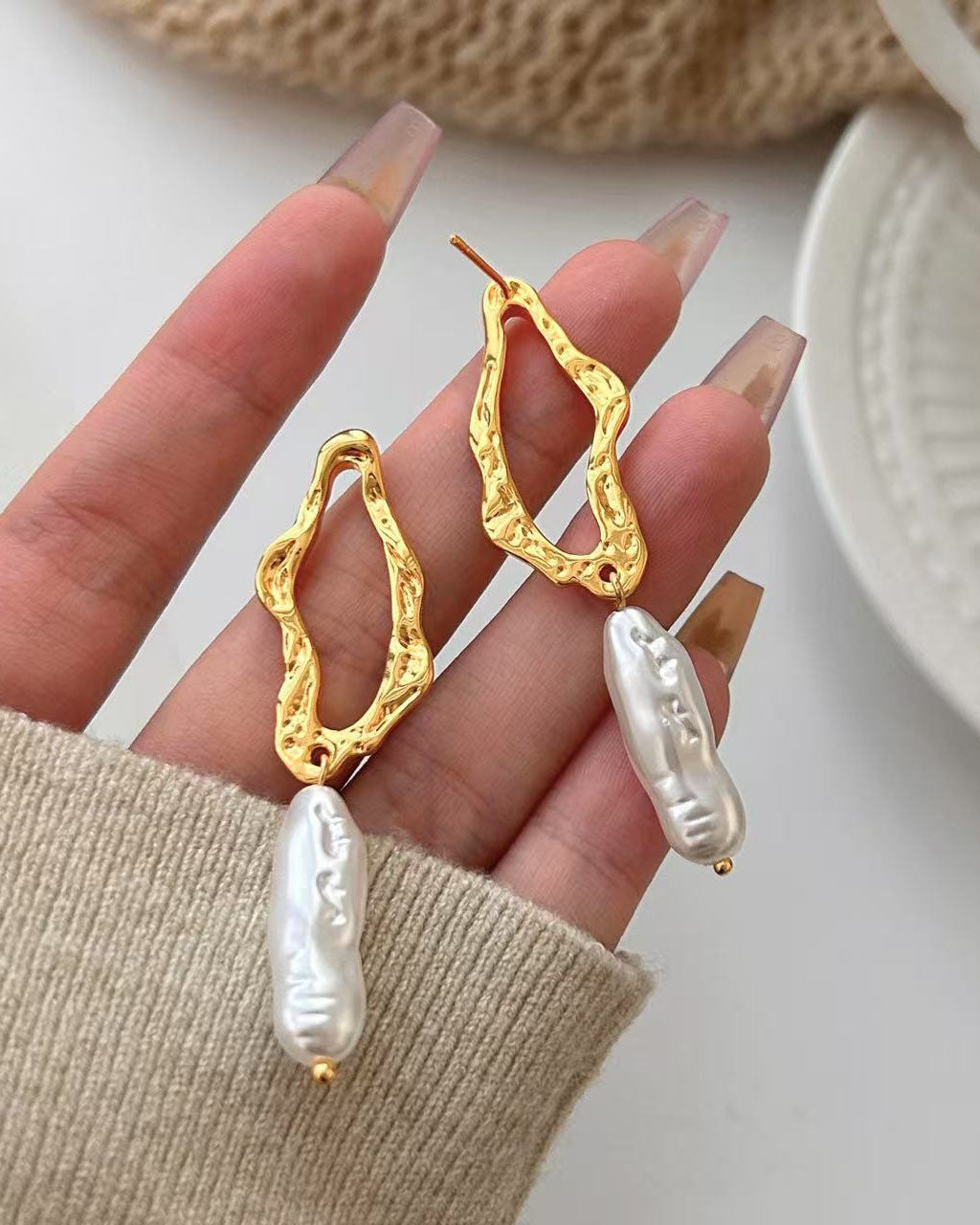 Baroque Freshwater Pearl Drop Earrings