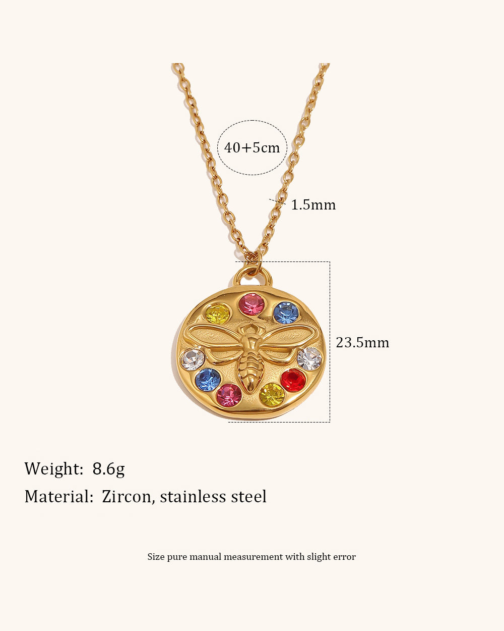 Bee Coin Pendant Necklace