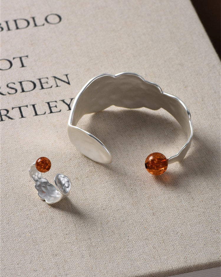 Minimalist Silver-Tone Fluid Bangle Bracelet