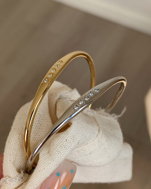 Heart Cuff Bangle in Silver