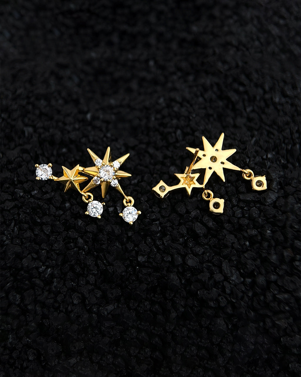 Starburst Ear Climber Drop Earrings