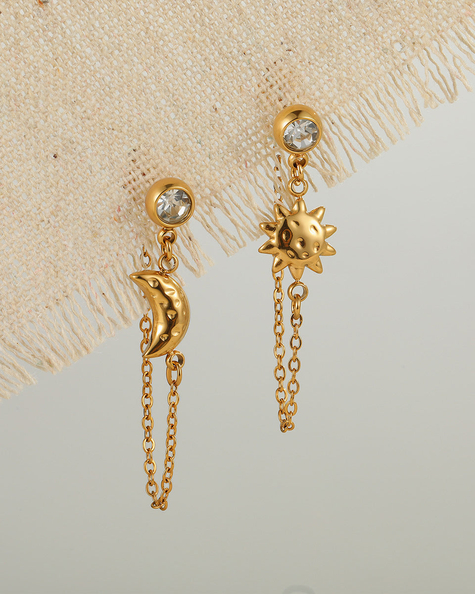 Sun and Moon Drop Earrings