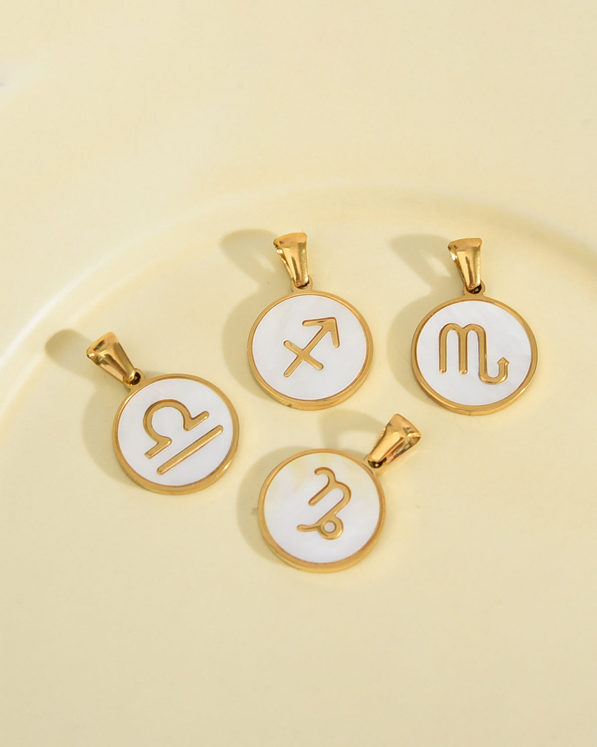 Libra Zodiac Mother of Pearl Charm