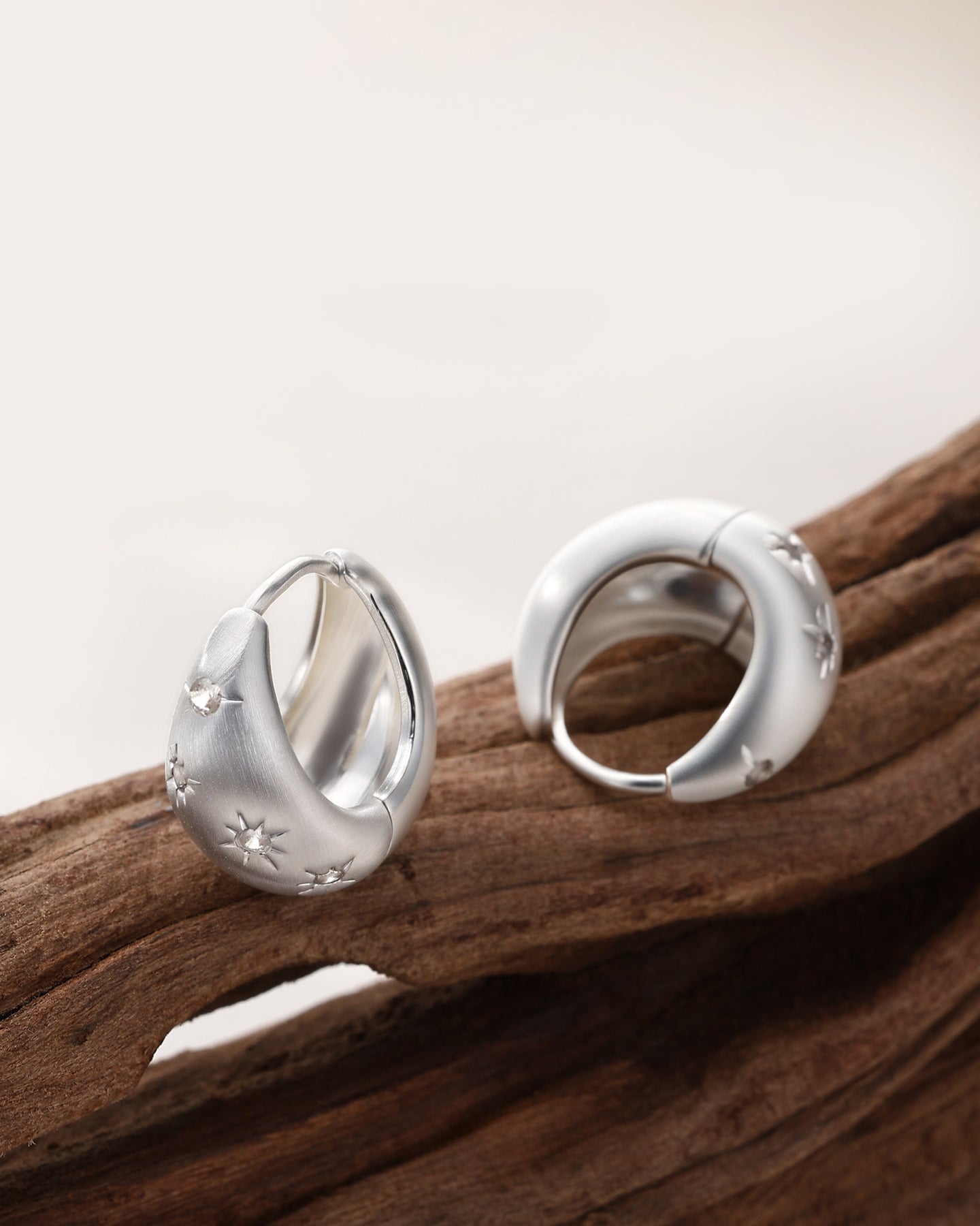 Minimalist Zircon Star C-Hoop Earrings