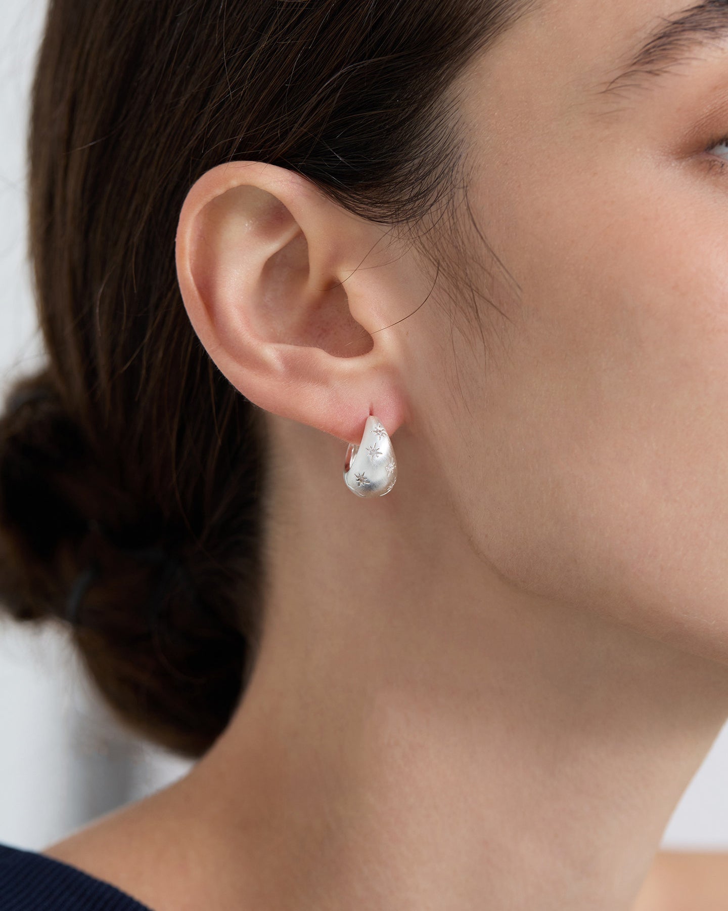 Minimalist Zircon Star C-Hoop Earrings