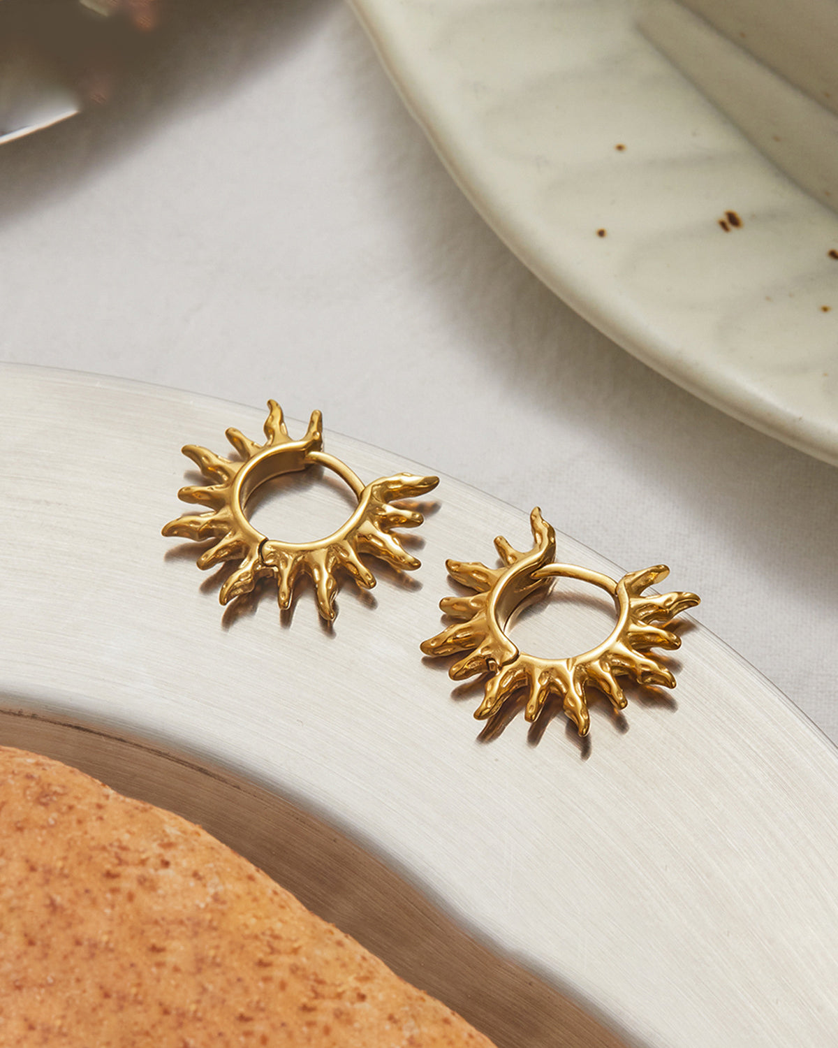 Sun Ray Huggie Hoop Earrings