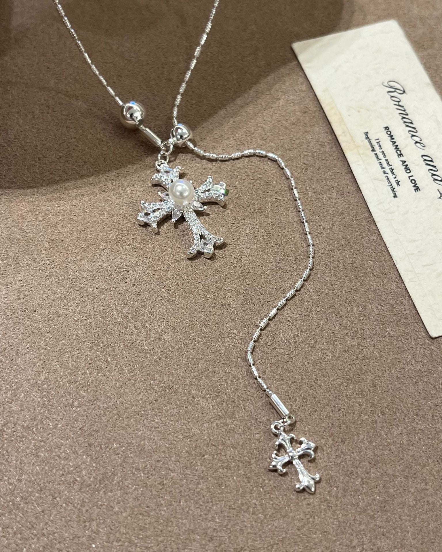 Silver-Plated Cross Pendant Necklace