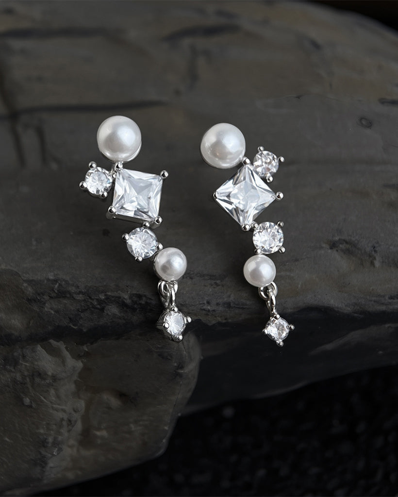 Pearl Vine Stud Earrings