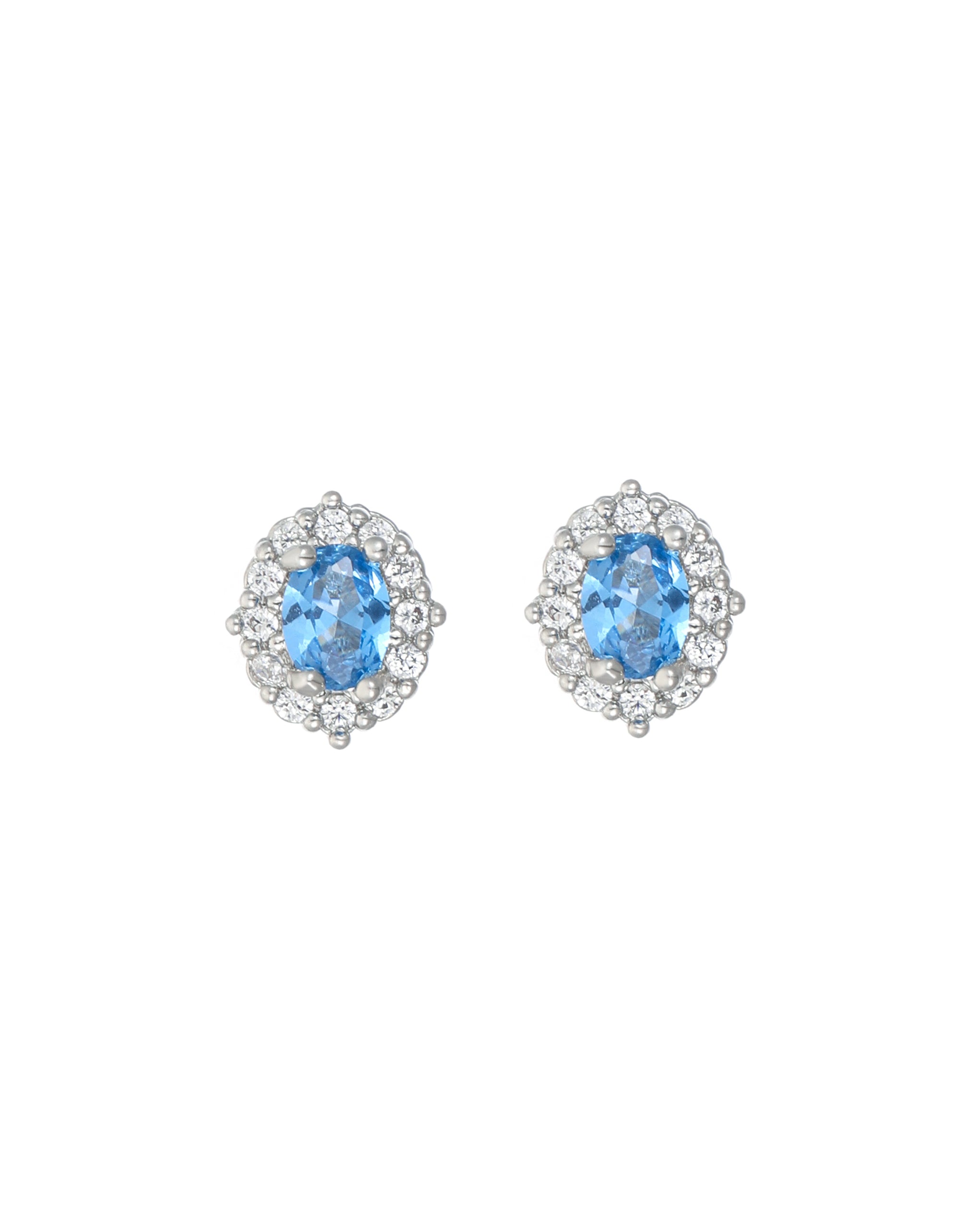 Aquamarine Blue Stud Earrings