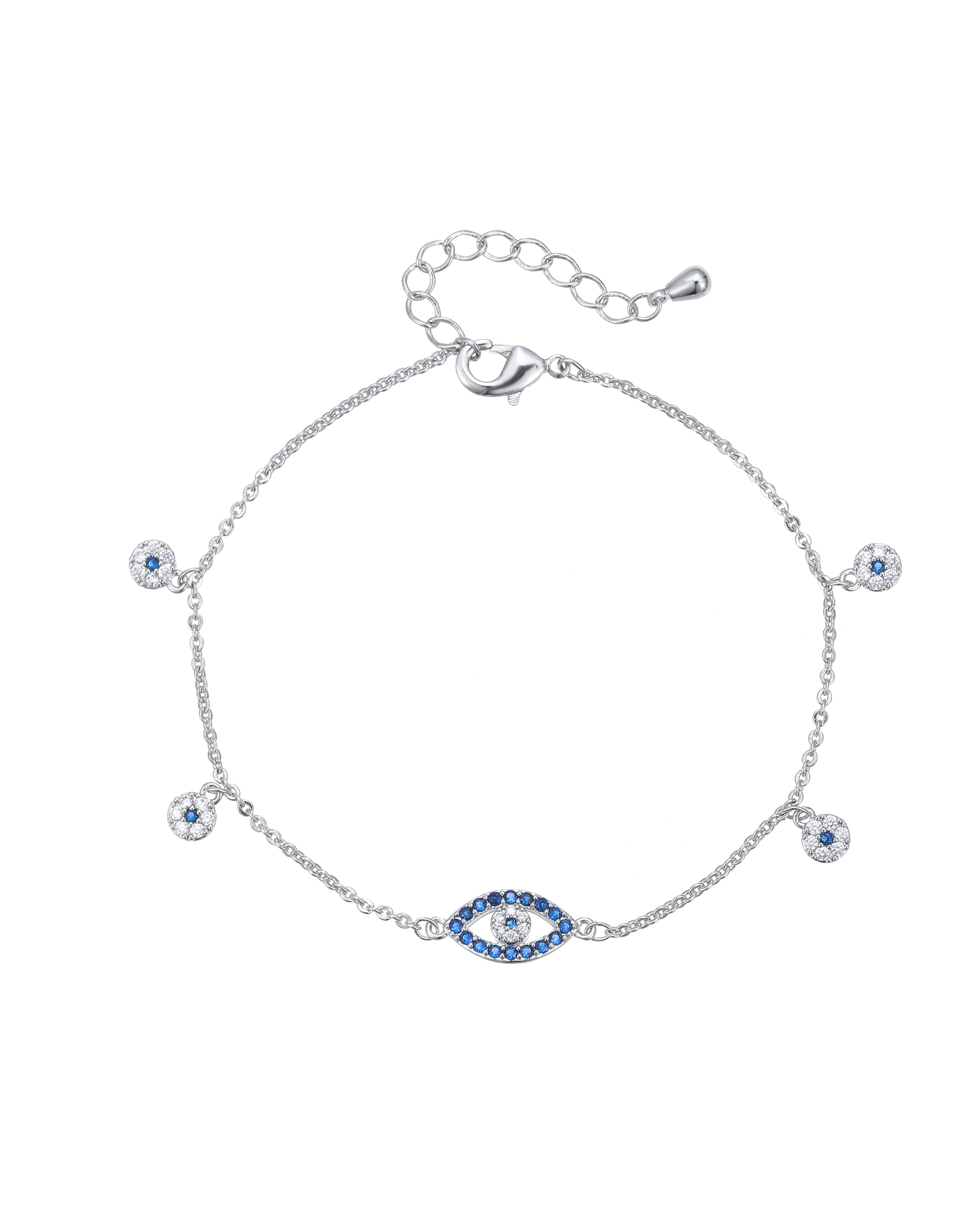 Dainty Blue Evil Eye Charm Bracelet