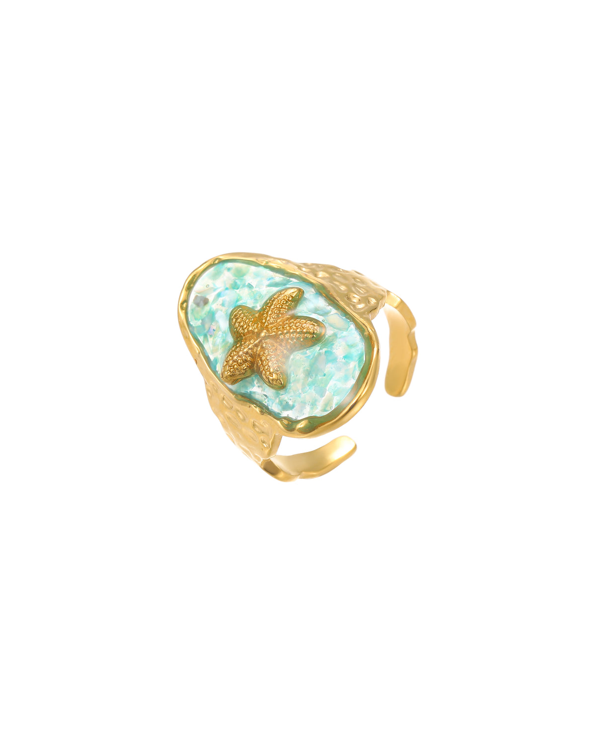 starfish shell ring ocean inspired jewelry