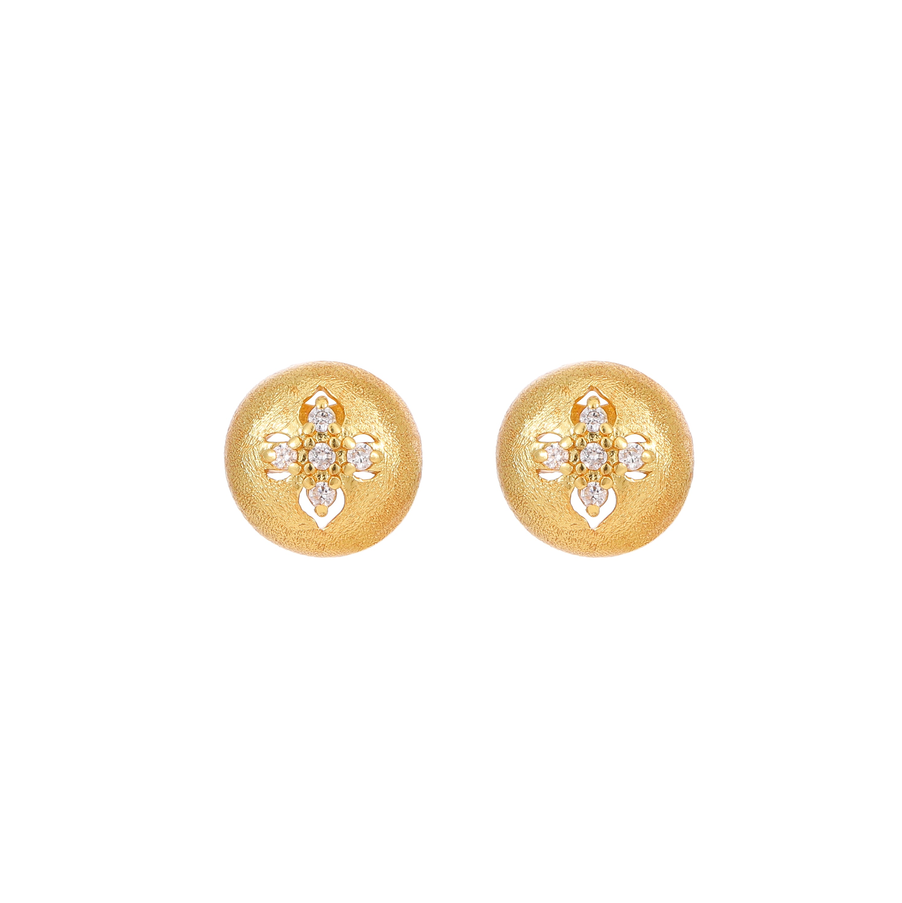 YUHE Vintage Brushed Clover Diamond Earrings