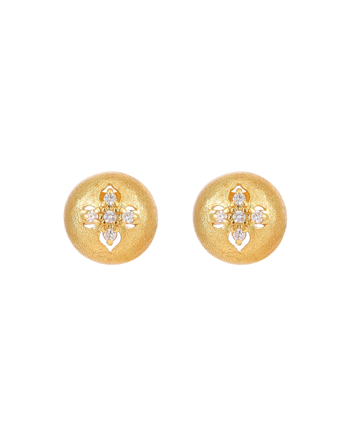 Vintage Brushed Clover Earrings