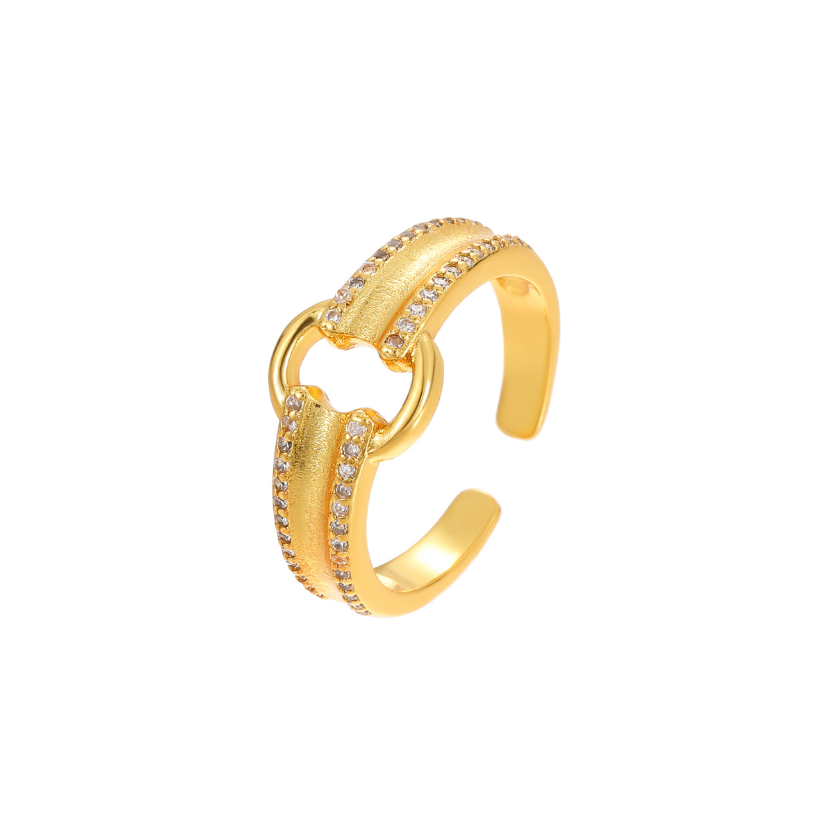Simple Wide Brushed Open Ring