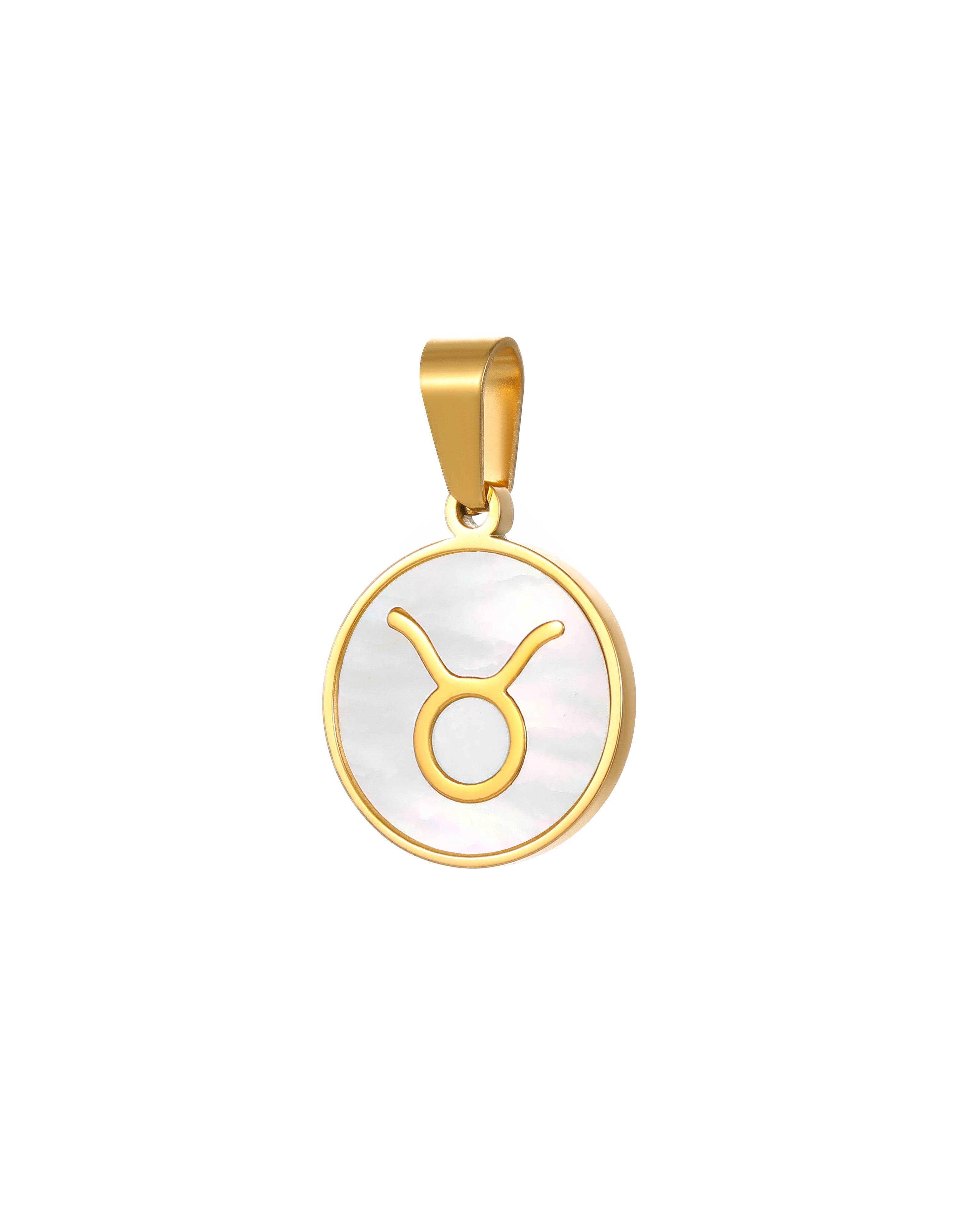 Taurus Zodiac Mother of Pearl Charm