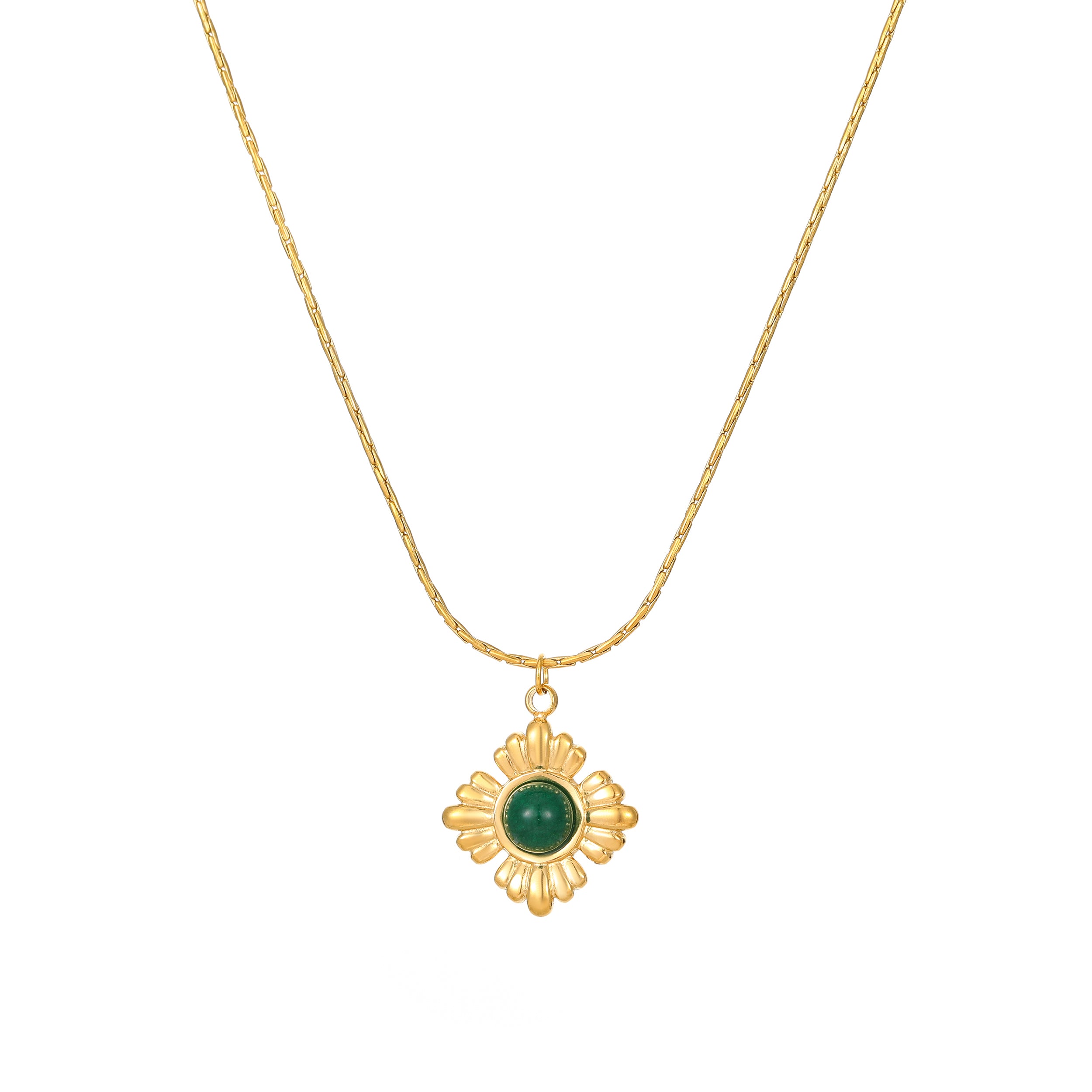 Vintage Sun-Flower Stone Necklace