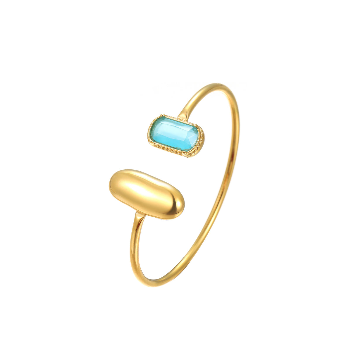 Sea & Blue Gold Open Bangle