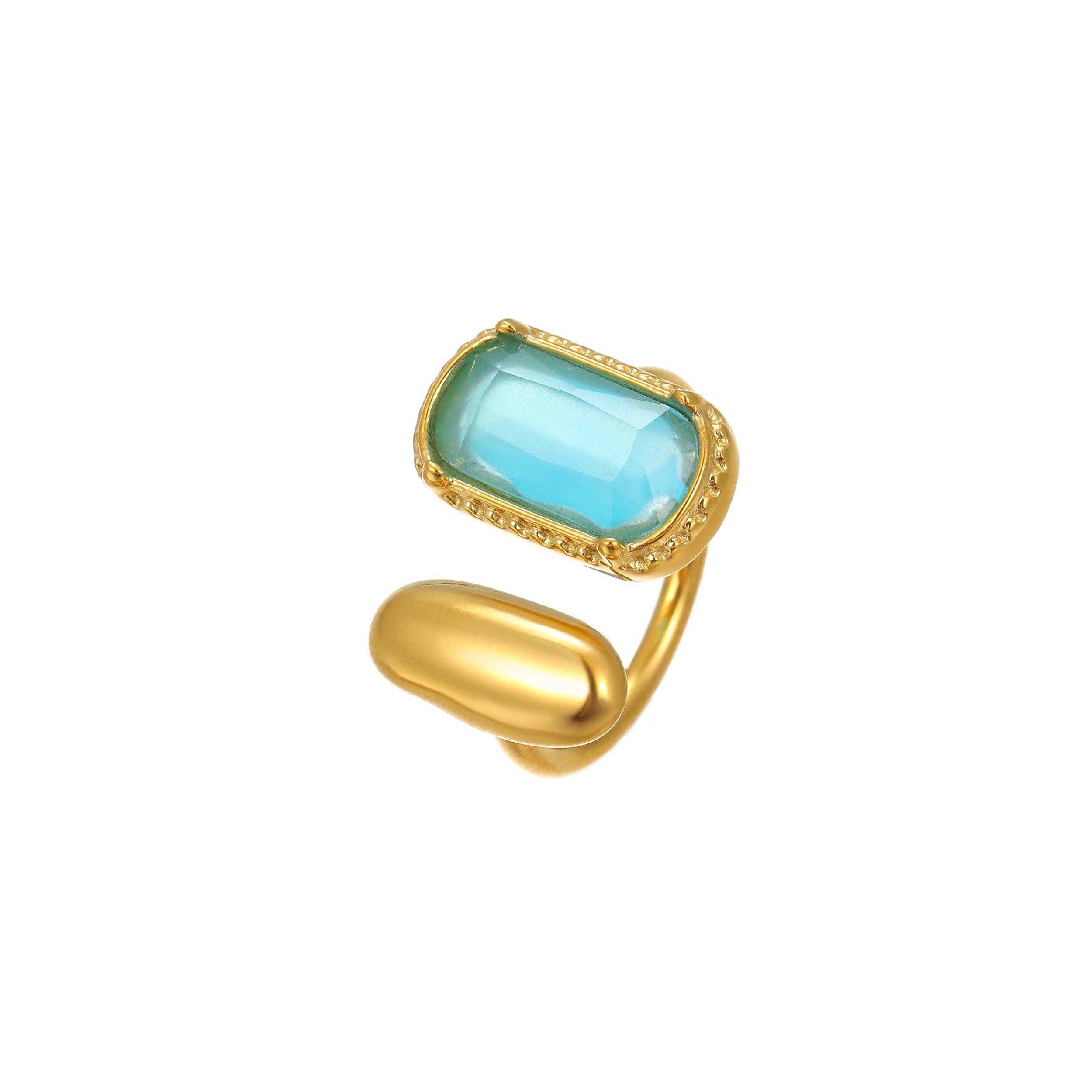 Adjustable Geometric Zircon Ring