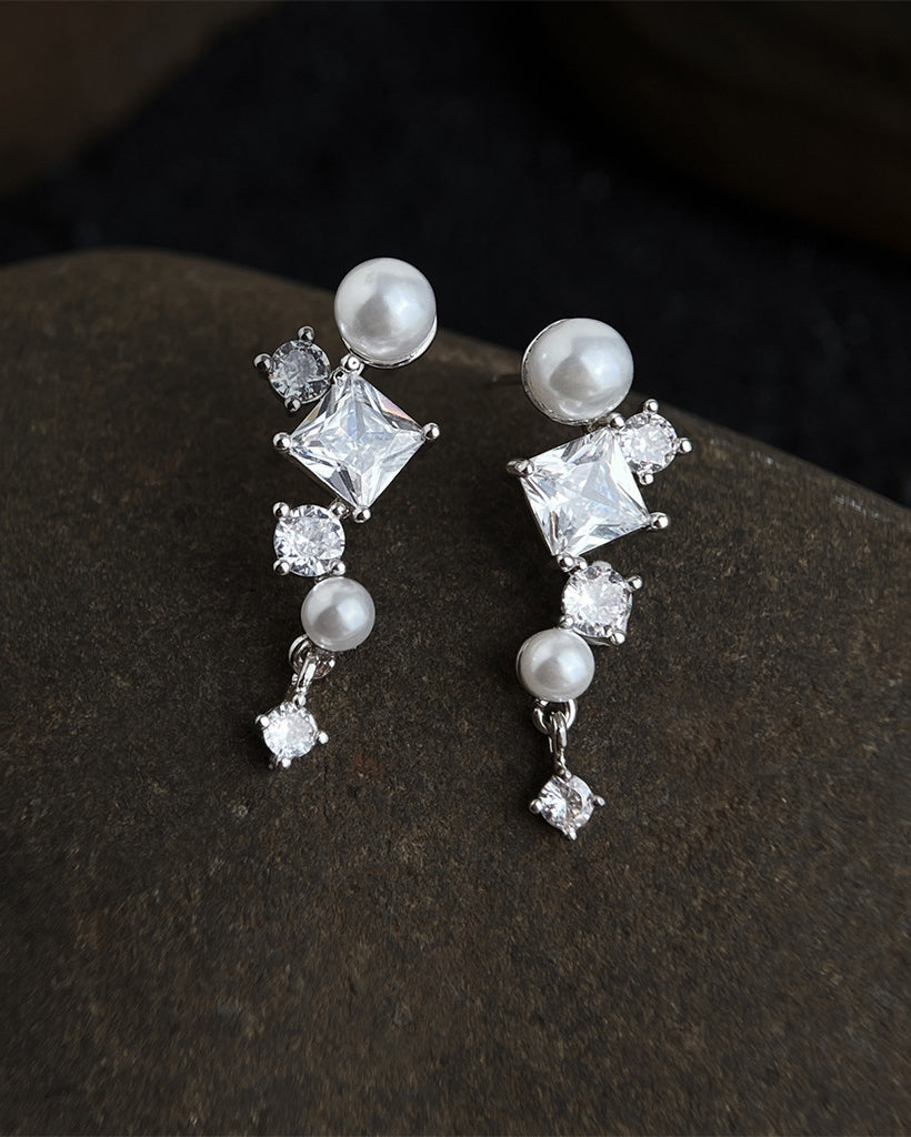 Pearl Vine Stud Earrings