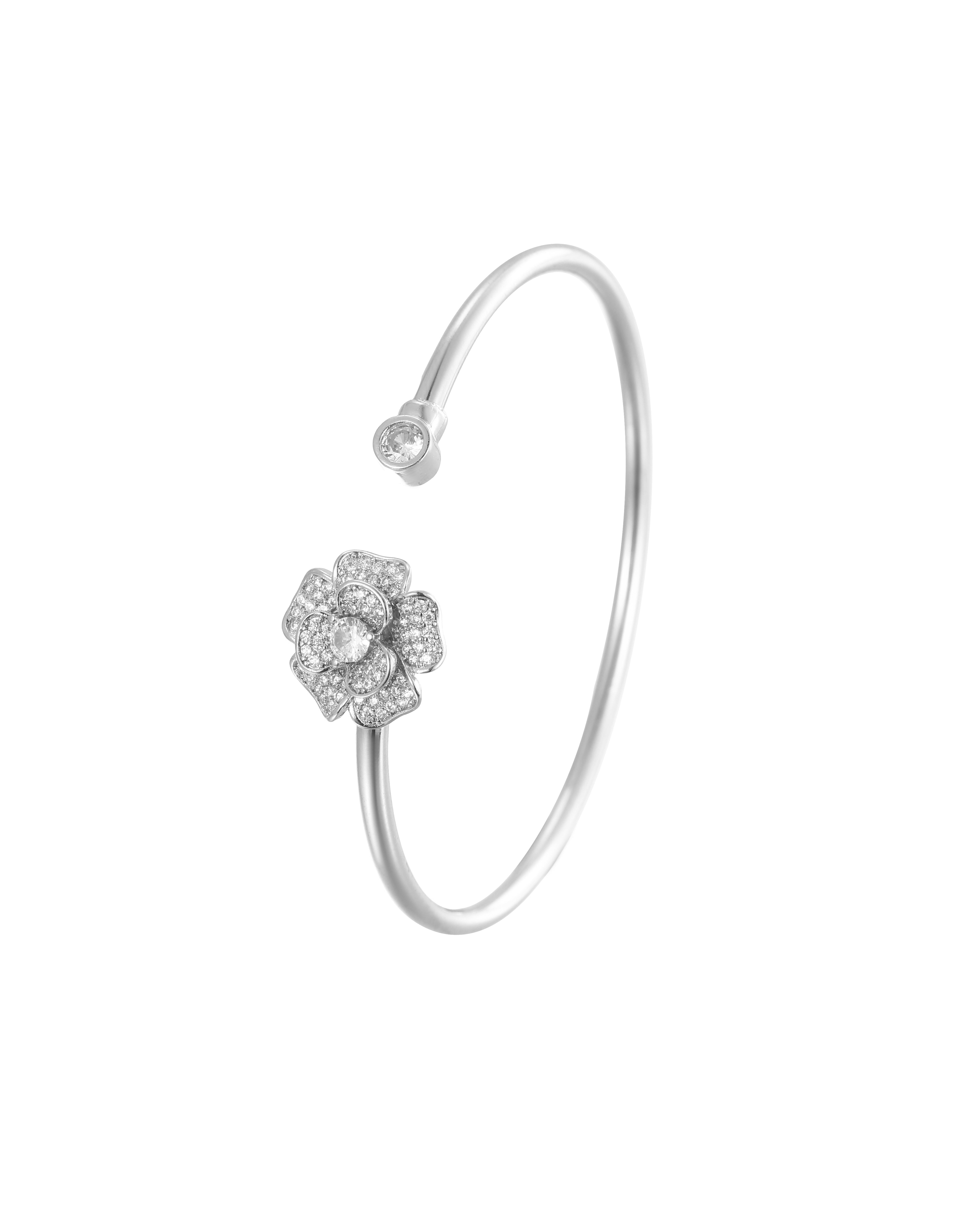 Sparkling Cubic Zirconia Flower Bangle