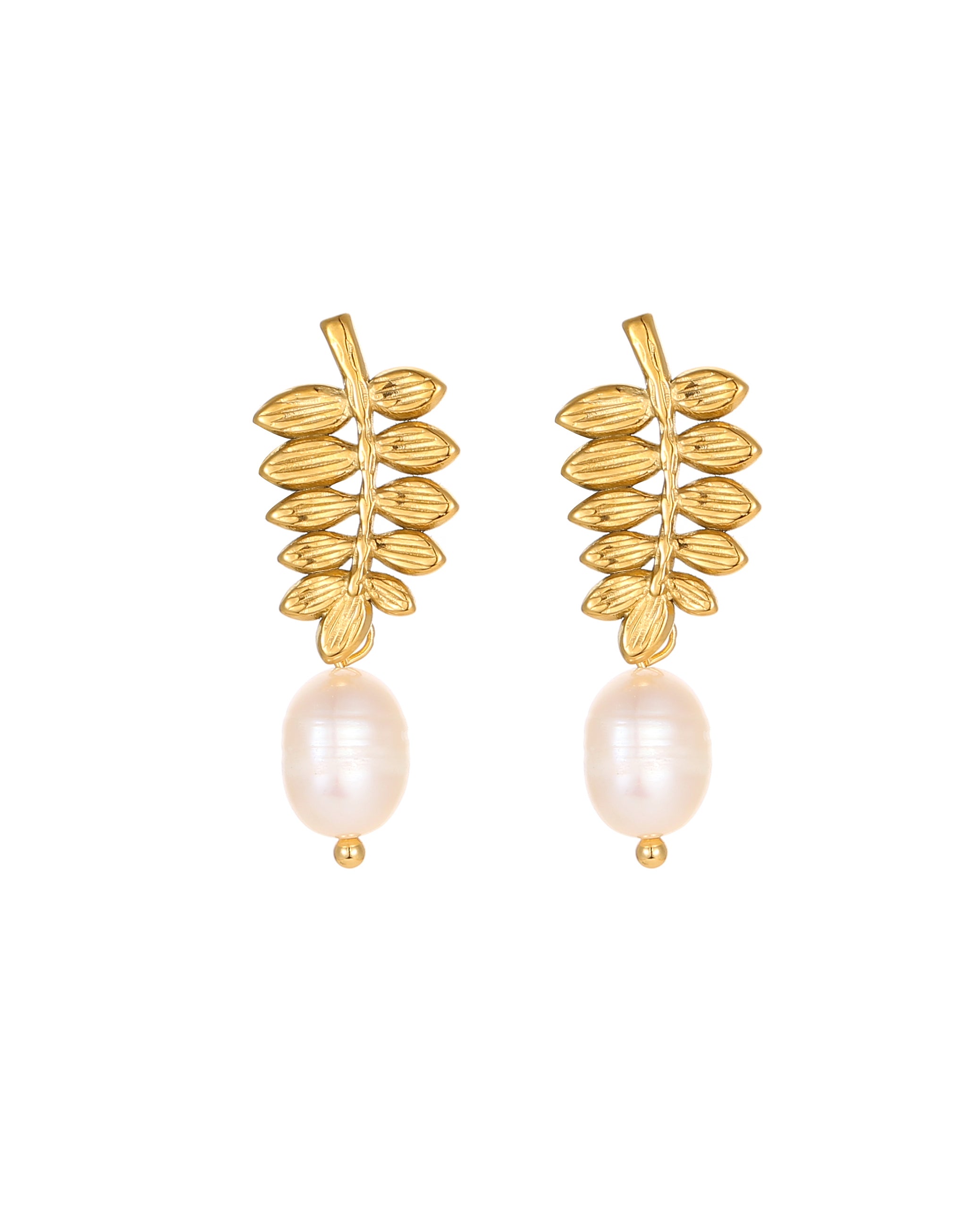 Wheat Ear Pearl Drop Earrings