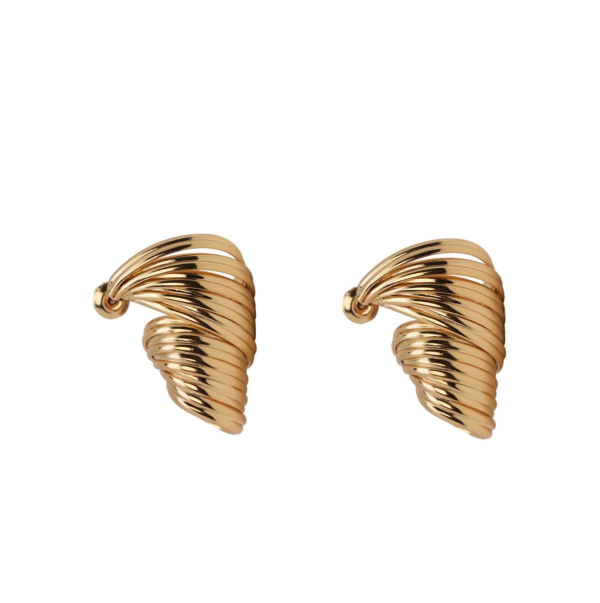 Geometric Screw-Wrapped Gold Hoops