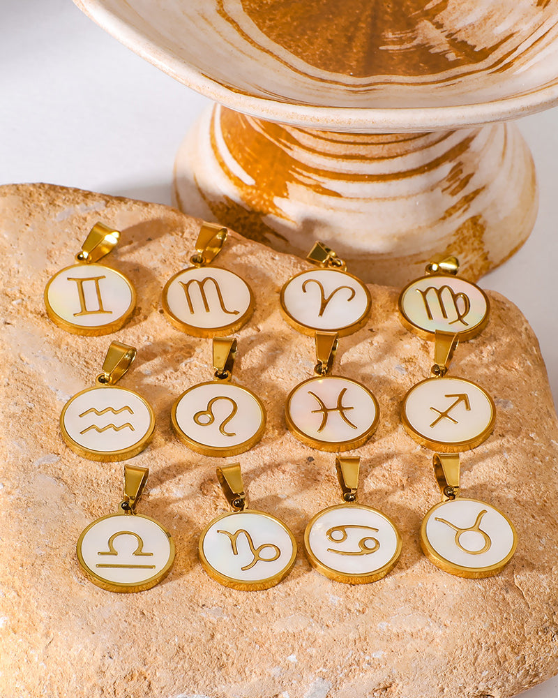 Libra Zodiac Mother of Pearl Charm