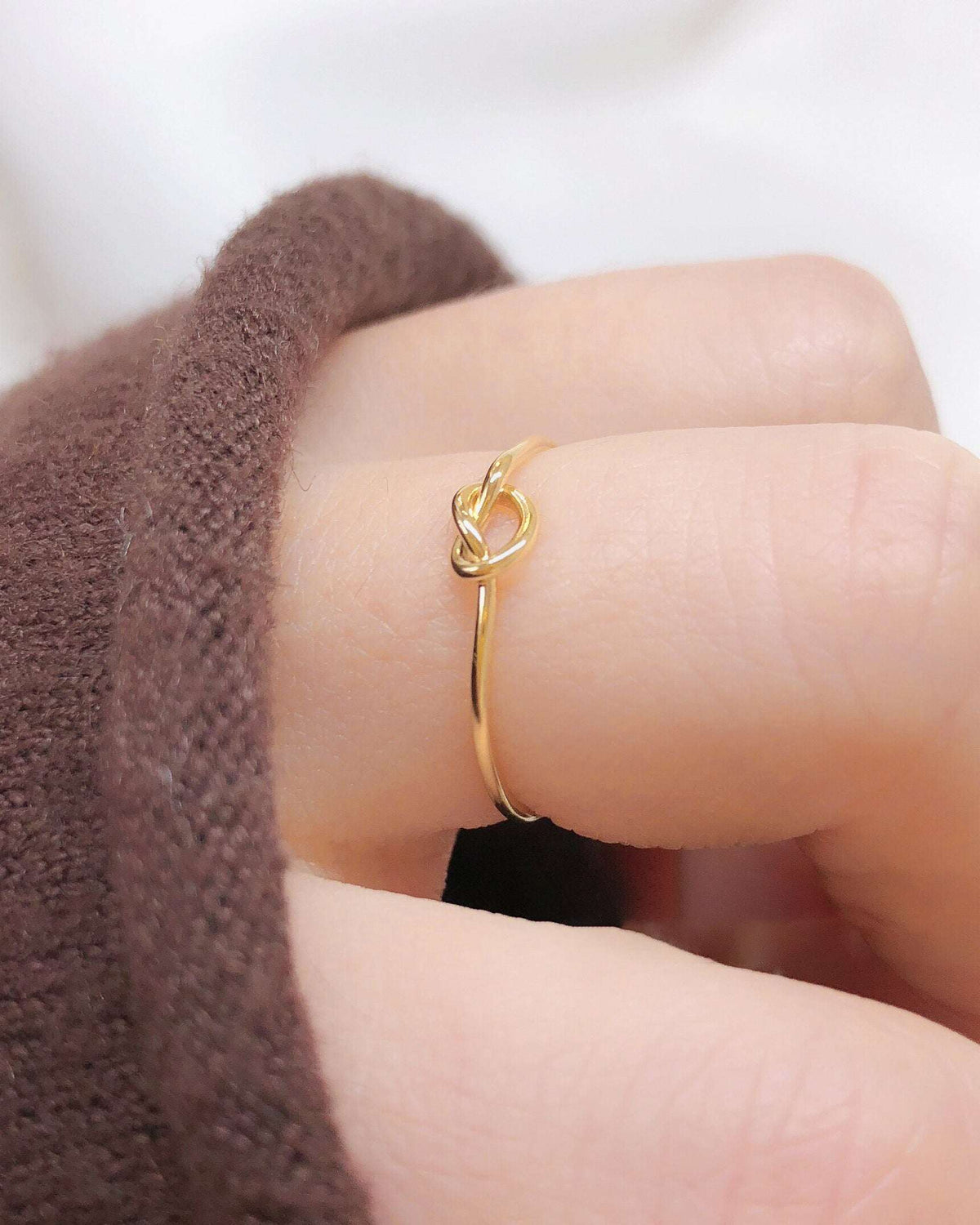 Minimalist Heart Knot Ring