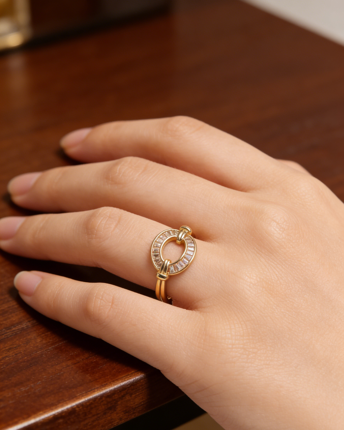 Zircon Minimalist Open Ring