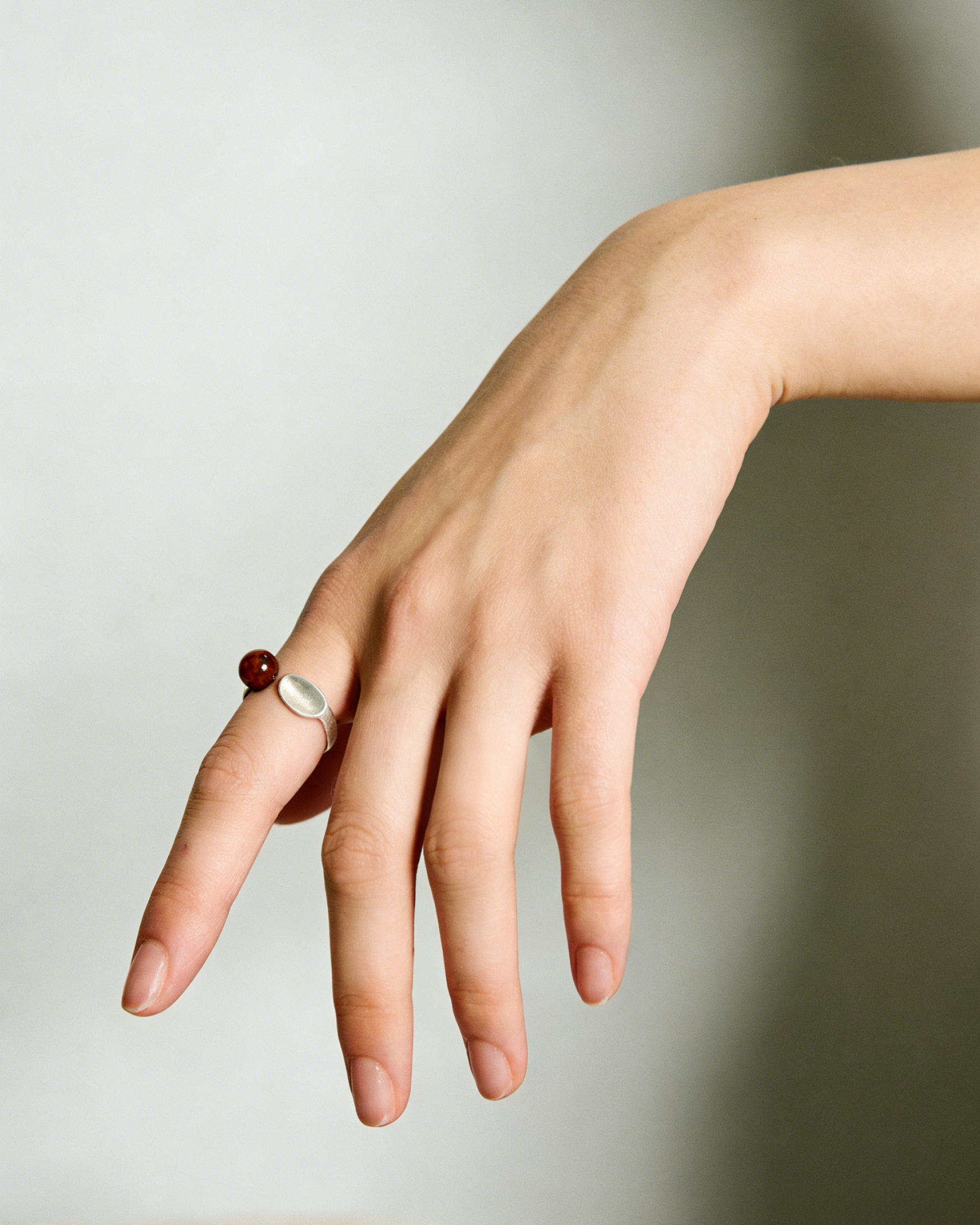 Wide Silver Hammered Ring
