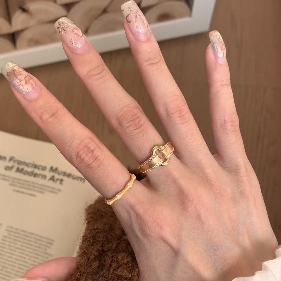 Simple Wide Brushed Open Ring
