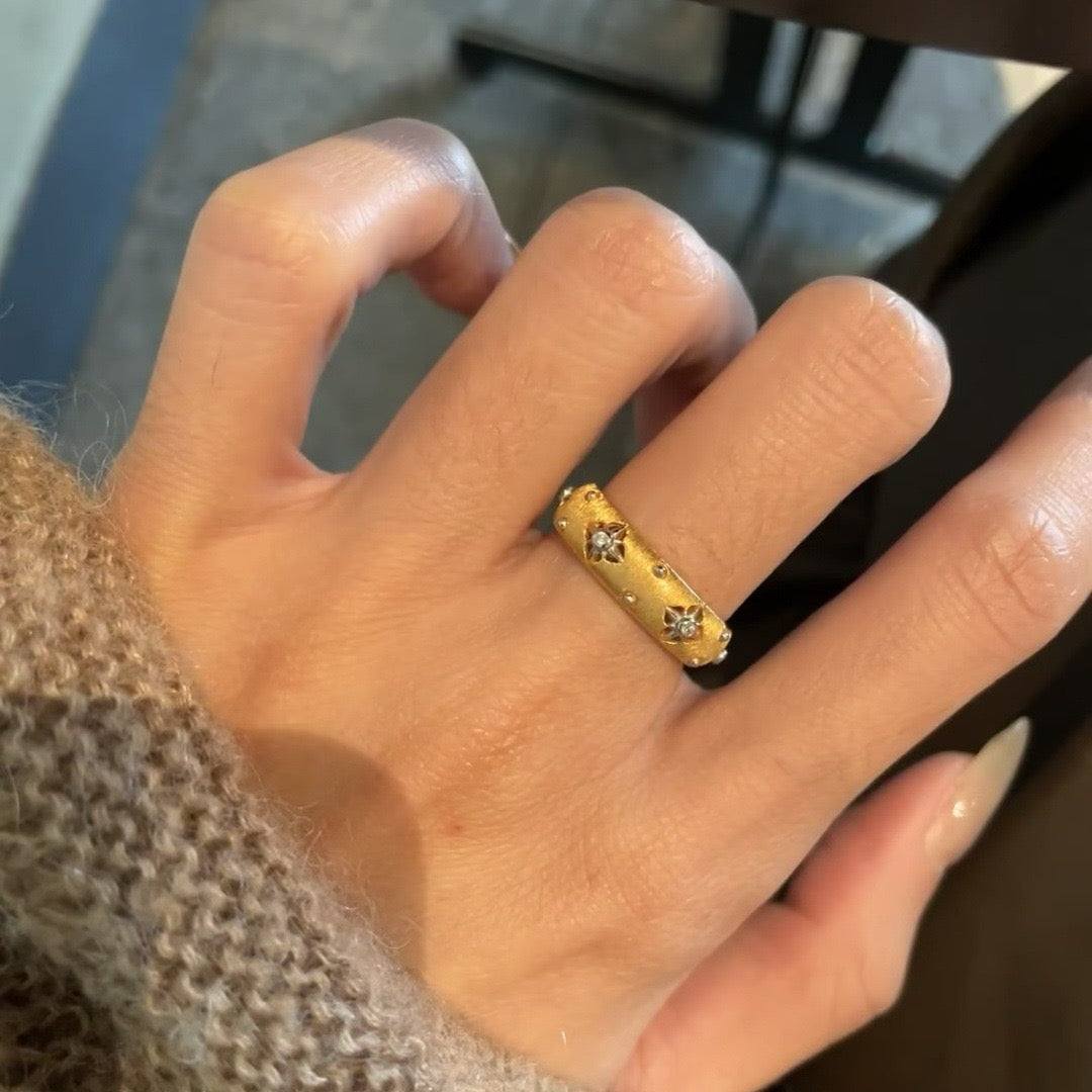 Celestial Hexagram Gold Ring