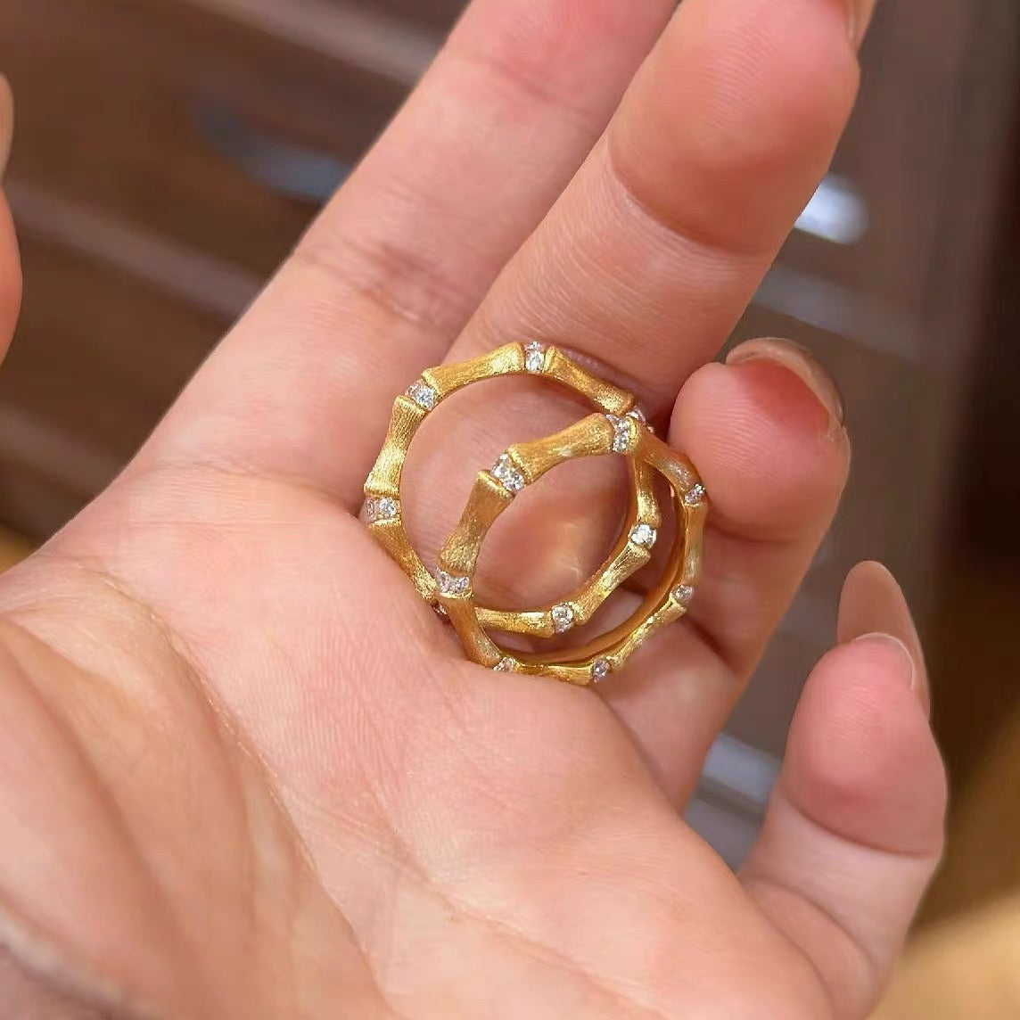 Vintage Satin Bamboo Ring