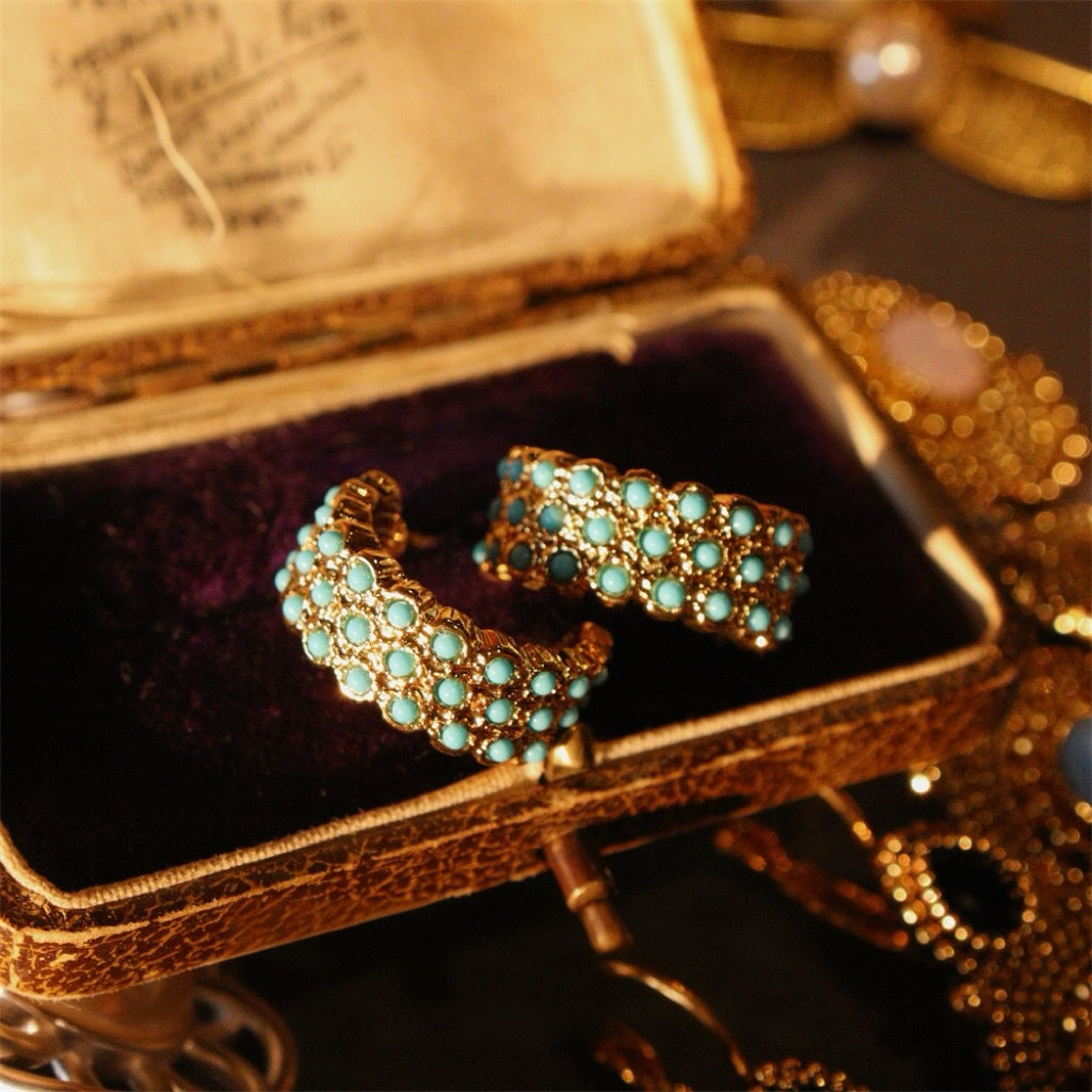 YUHE Boho Turquoise-Inspired French Vintage Stud Earrings