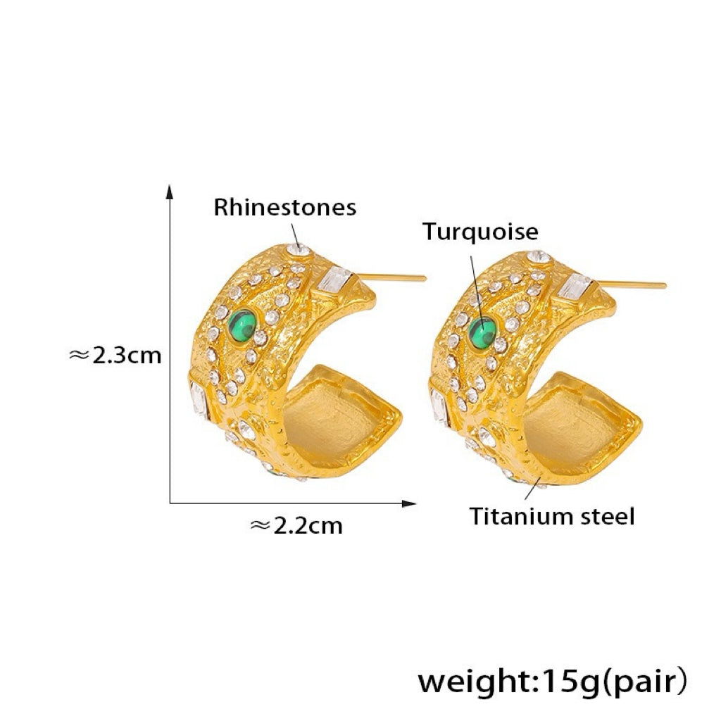 Gold Evil Eye Earrings – Vintage Protective Hoop Jewelry for Women