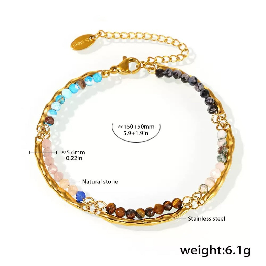 YUHE Handmade Natural Gemstone Beaded Bracelet Stone Bracelets