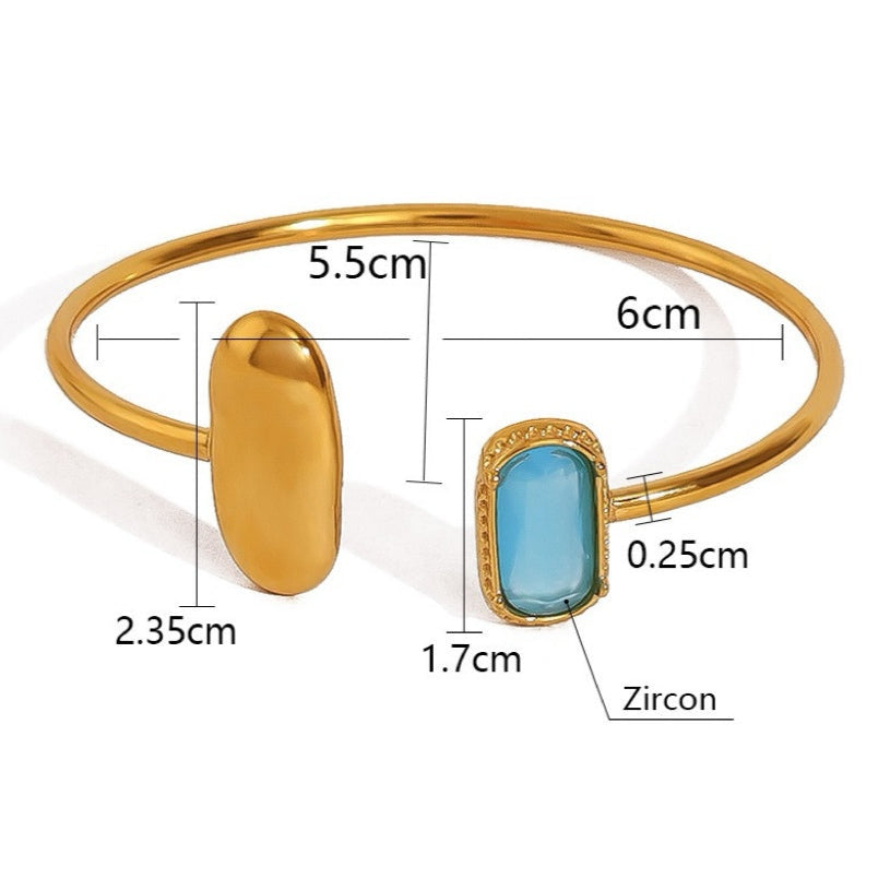Sea & Blue Gold Open Bangle