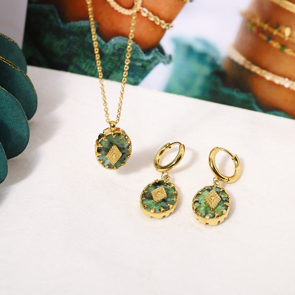 African Turquoise Vintage Stud Earrings