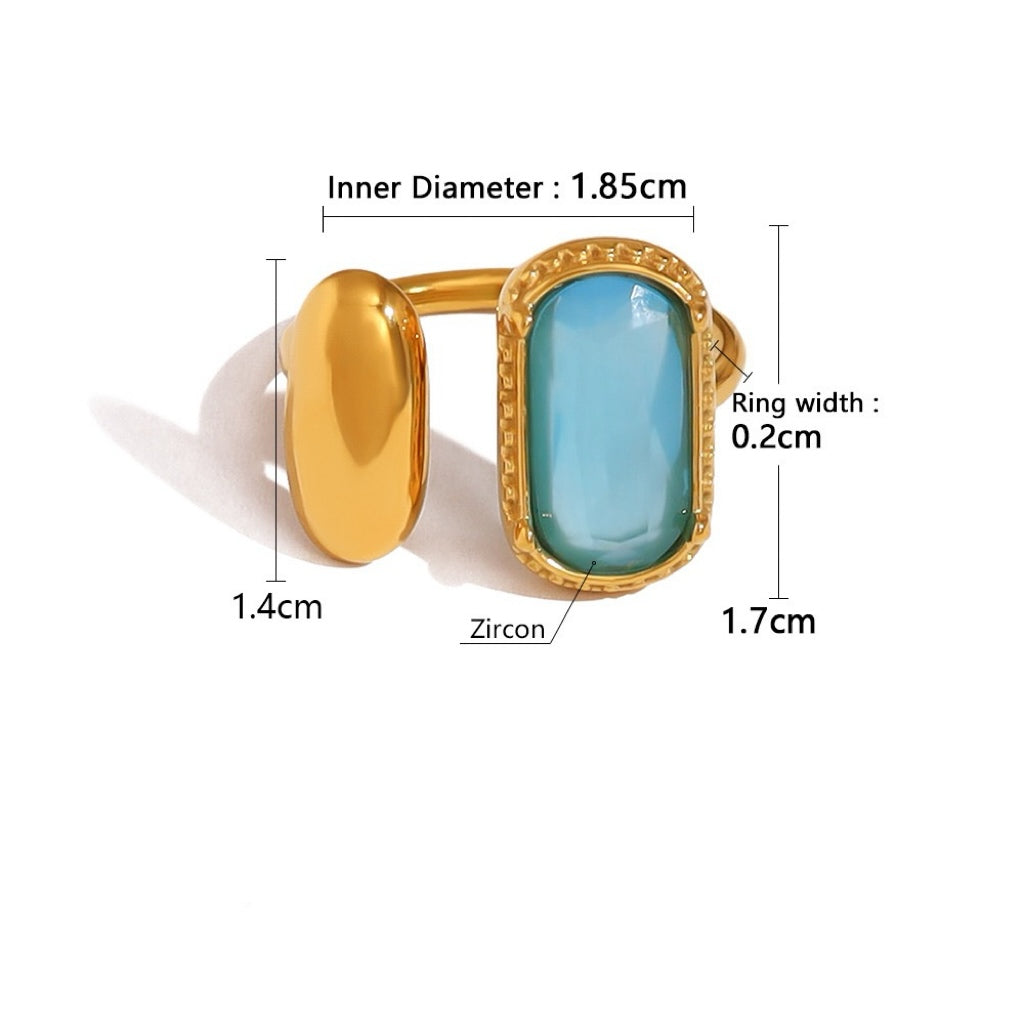 Adjustable Geometric Zircon Ring