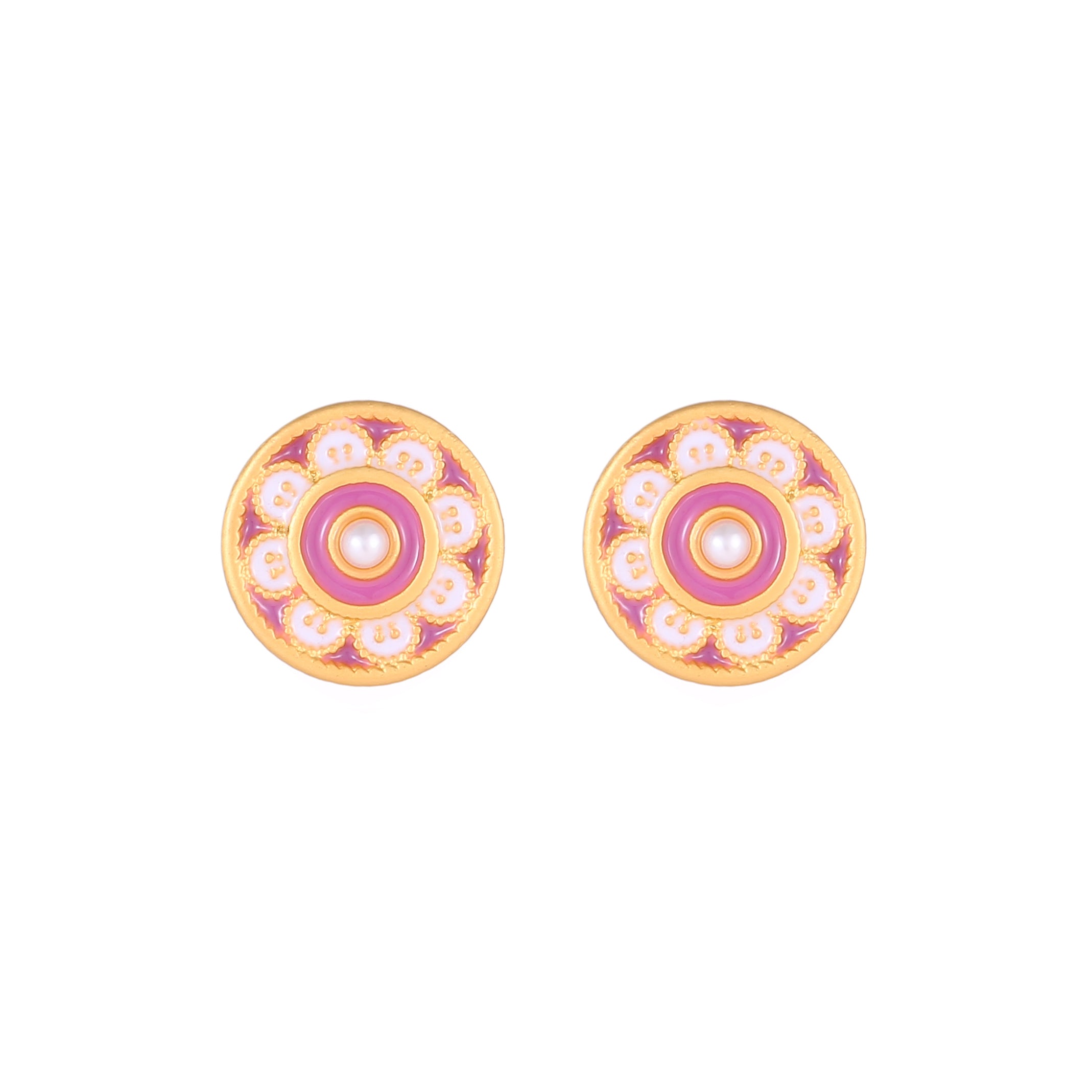 Geometric Colorful Mini Flower Earrings Enamel Drip Pearl Earrings New Style Classical Earrings