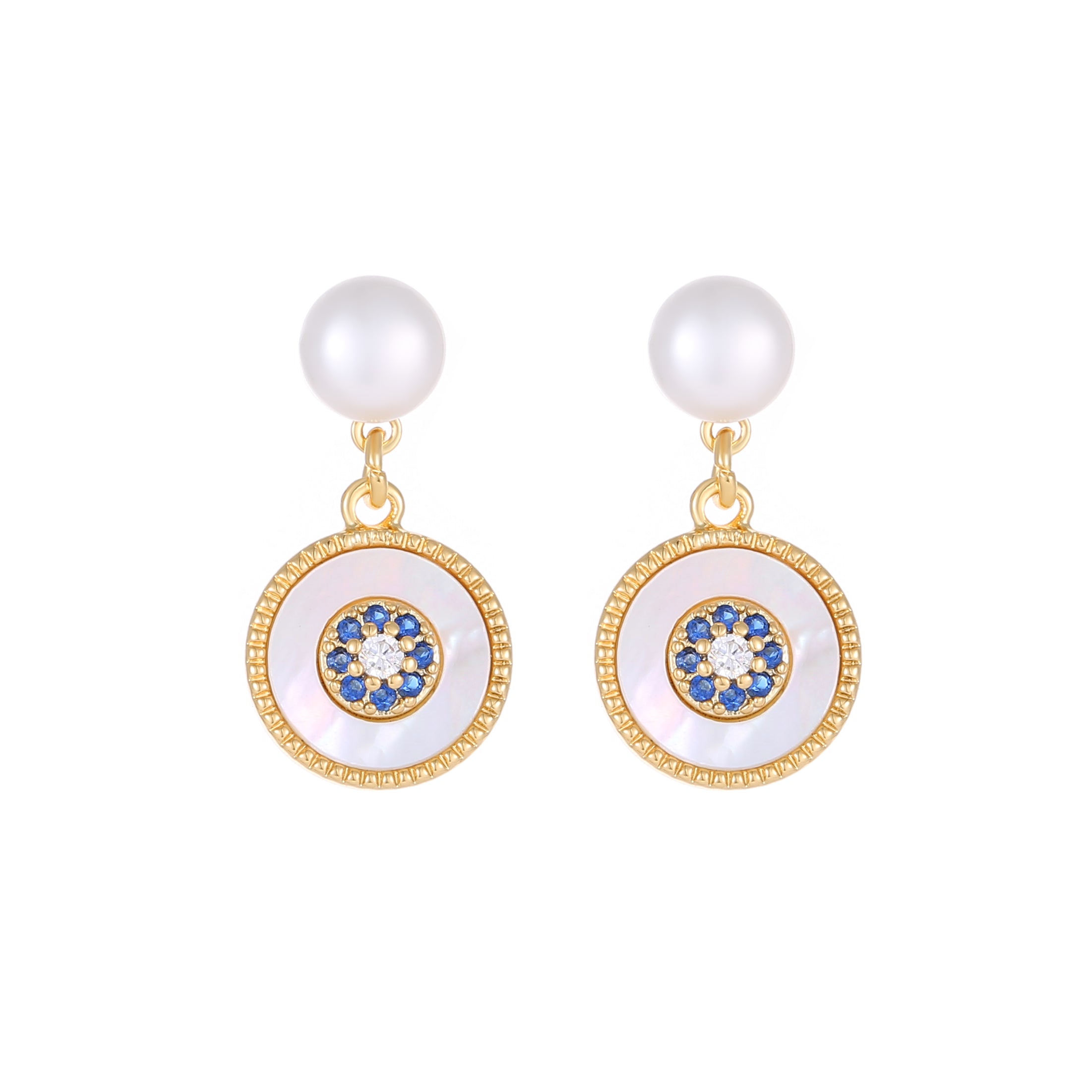 French Retro Earrings Palace Round Shell Earrings Classical Pearl Earrings Gifts For Wife