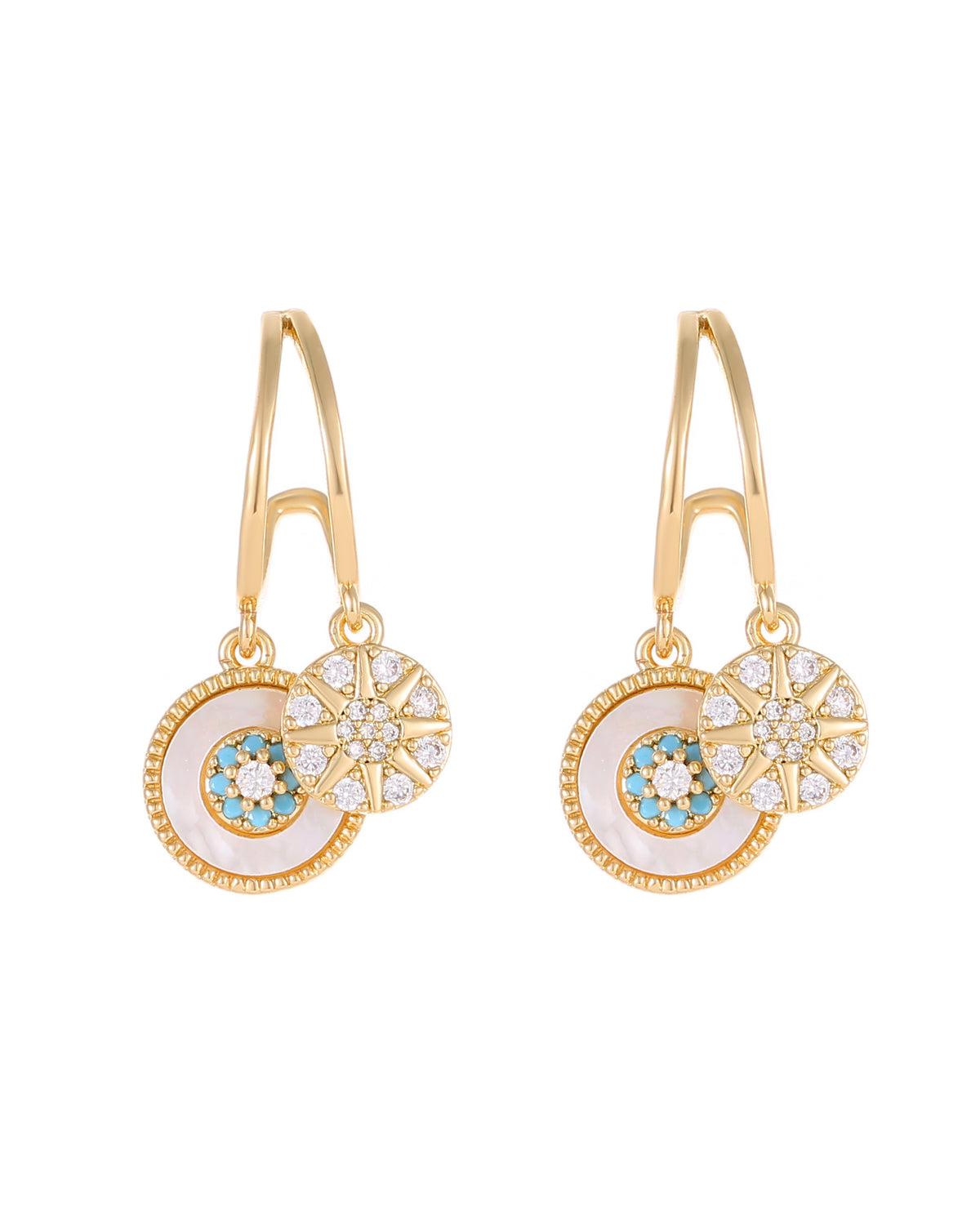 gold star drop earrings delicate elegant jewelry