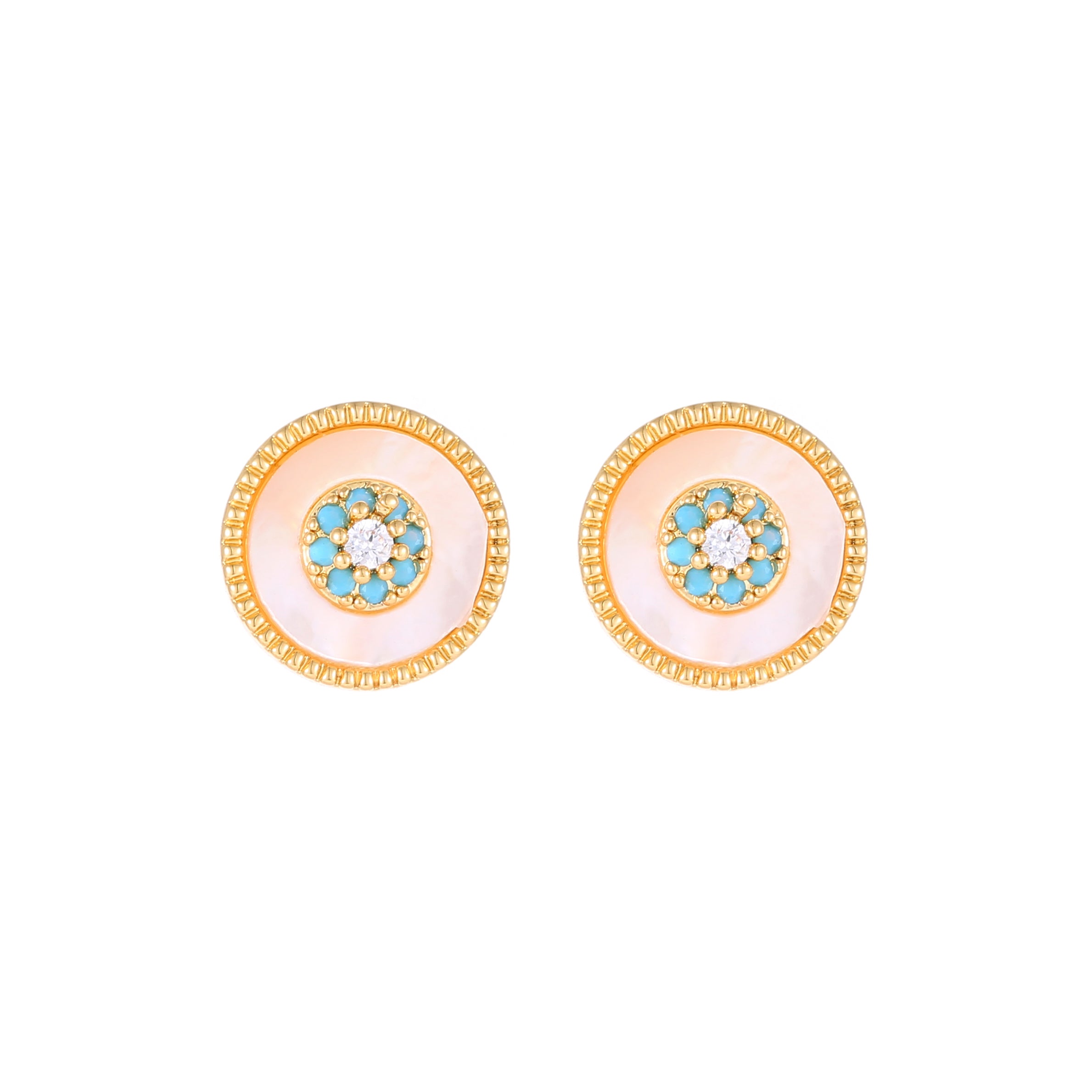 Natural Shell Earrings Natural Turquoise Earrings French Retro Women's Earrings