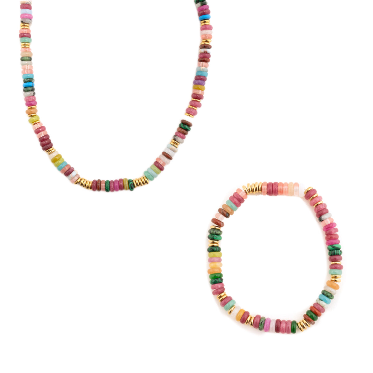 YUHE Bohemian Colorful Natural Agate Beaded Jewelry Set
