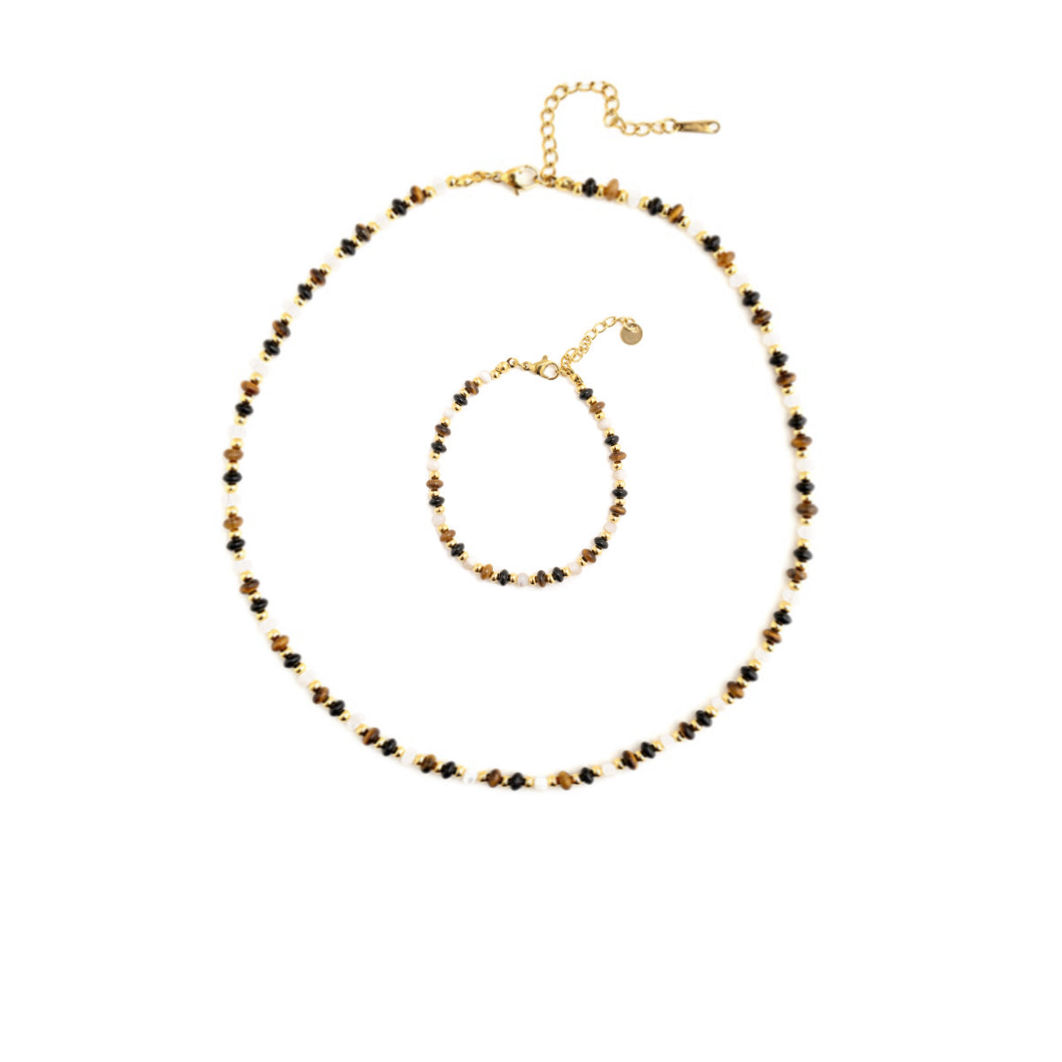 YUHE Maillard Vintage Tiger Eye Gold Plated Jewelry Set