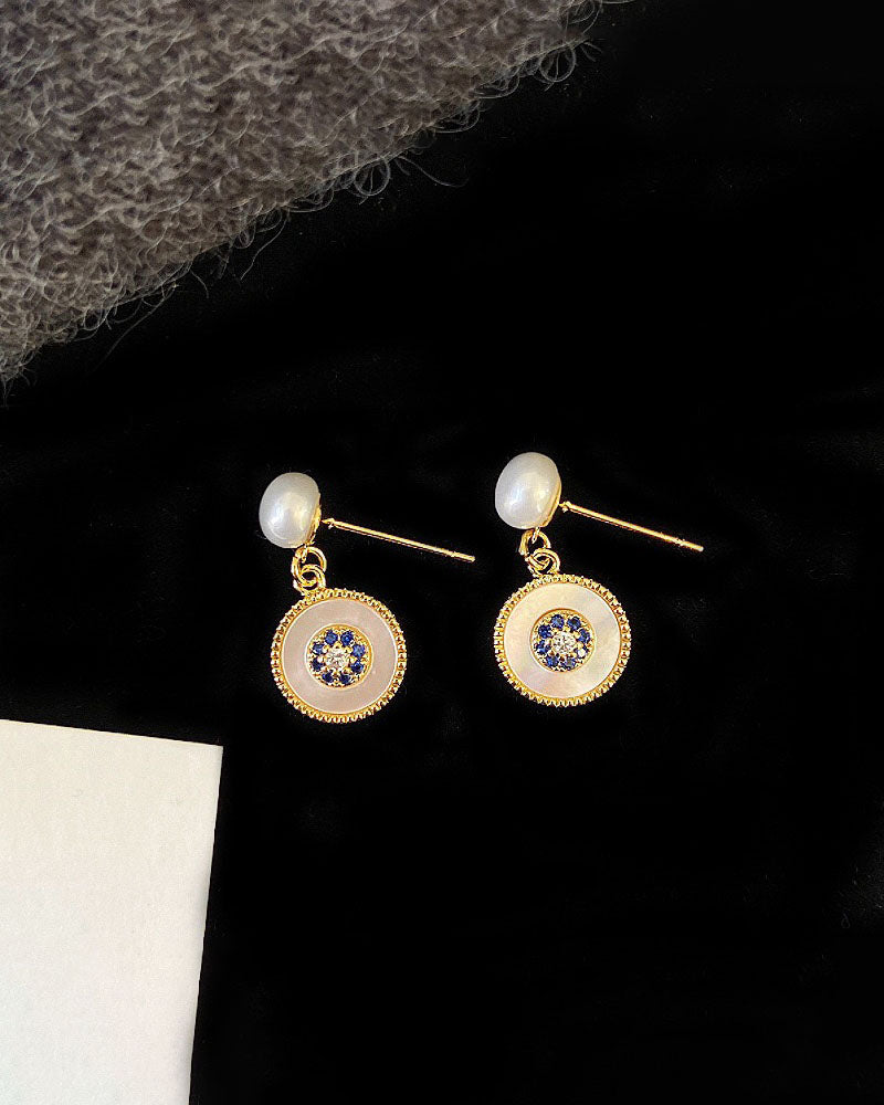 Natural Shell & Pearl Drop Earrings