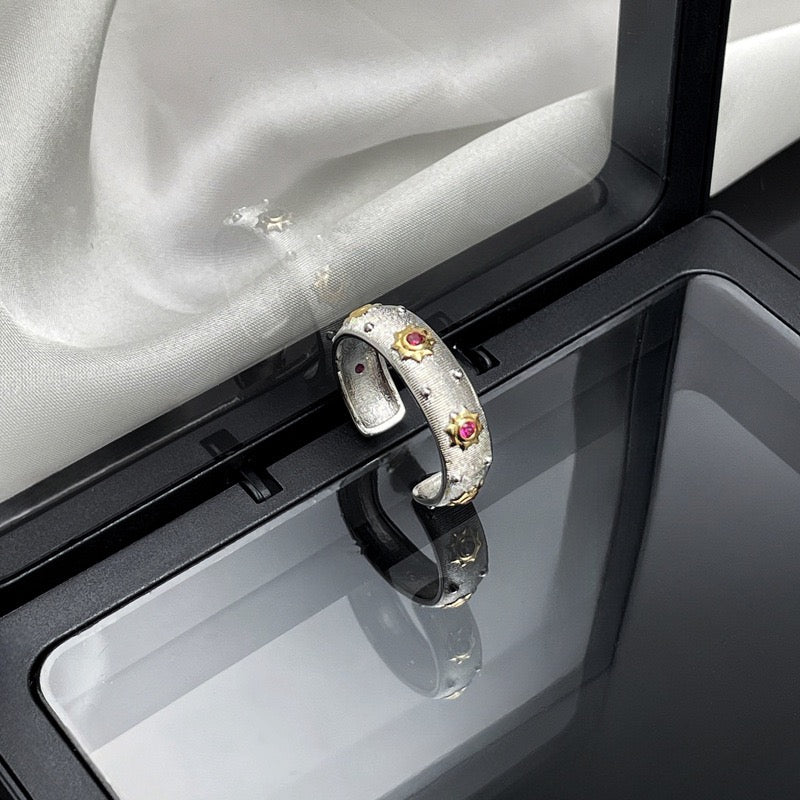 Vintage Zircon Sunflower Palace Ring