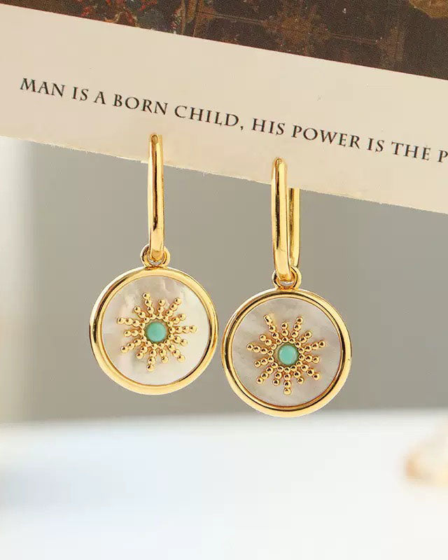 Ocean Glow Drop Hoop Earrings