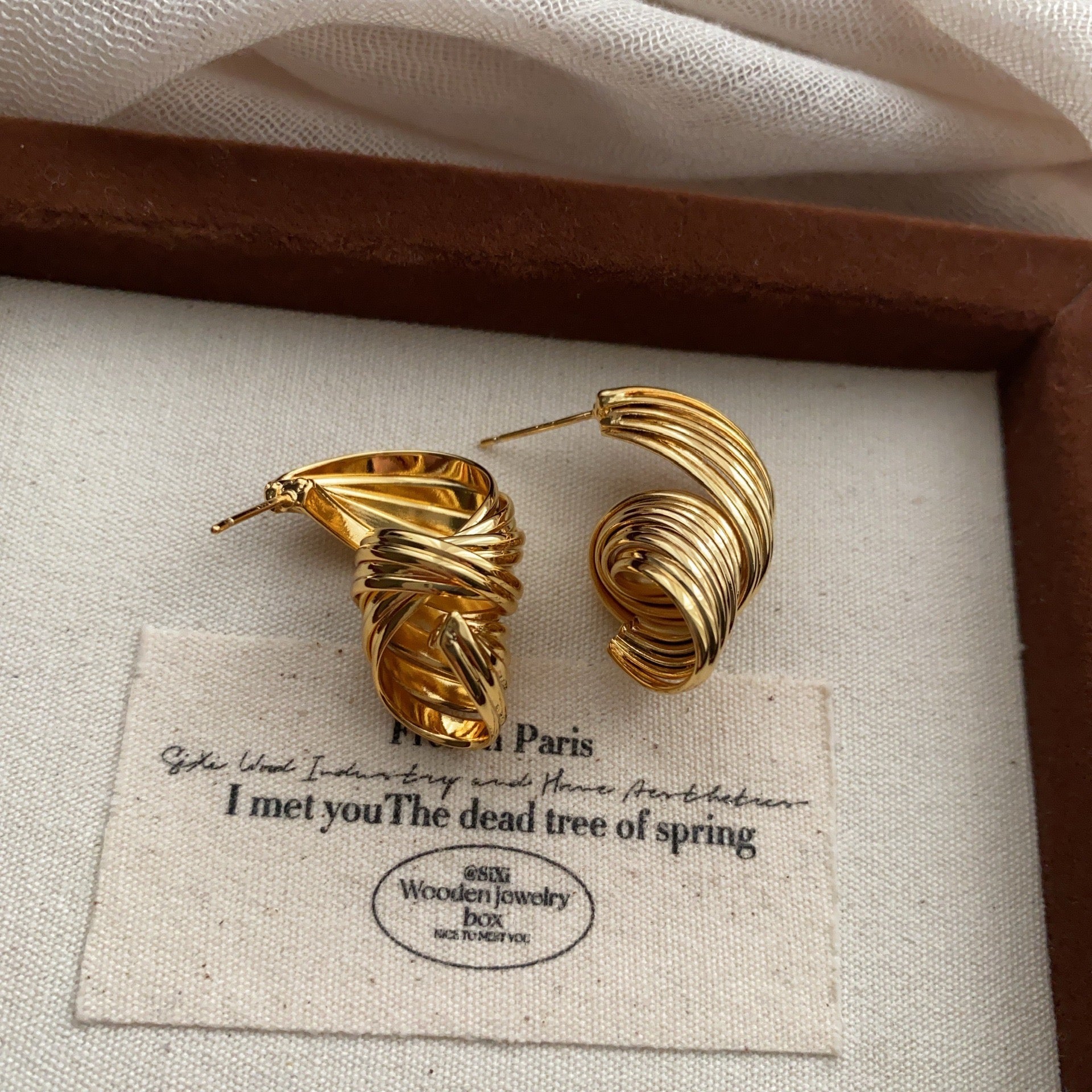 Metal Screw Wrapped Earrings Geometric Cool Style Fashion Ladies Earrings
