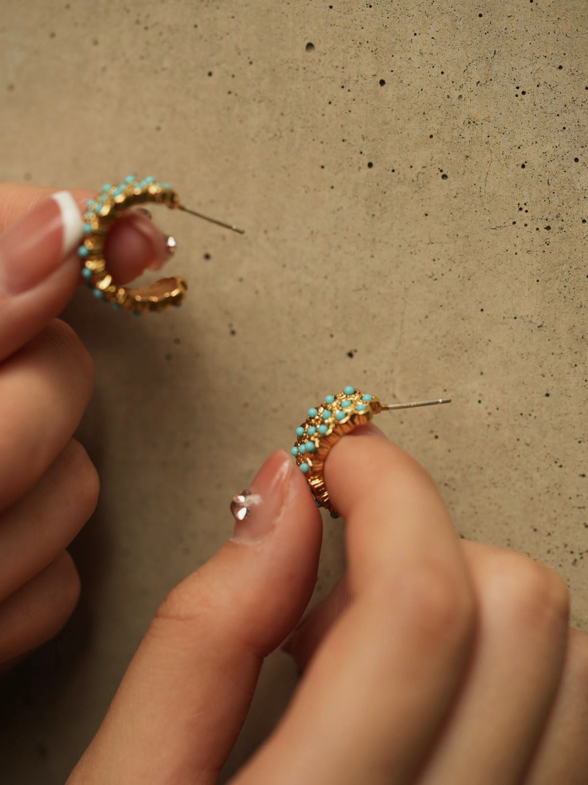 YUHE Boho Turquoise-Inspired French Vintage Stud Earrings